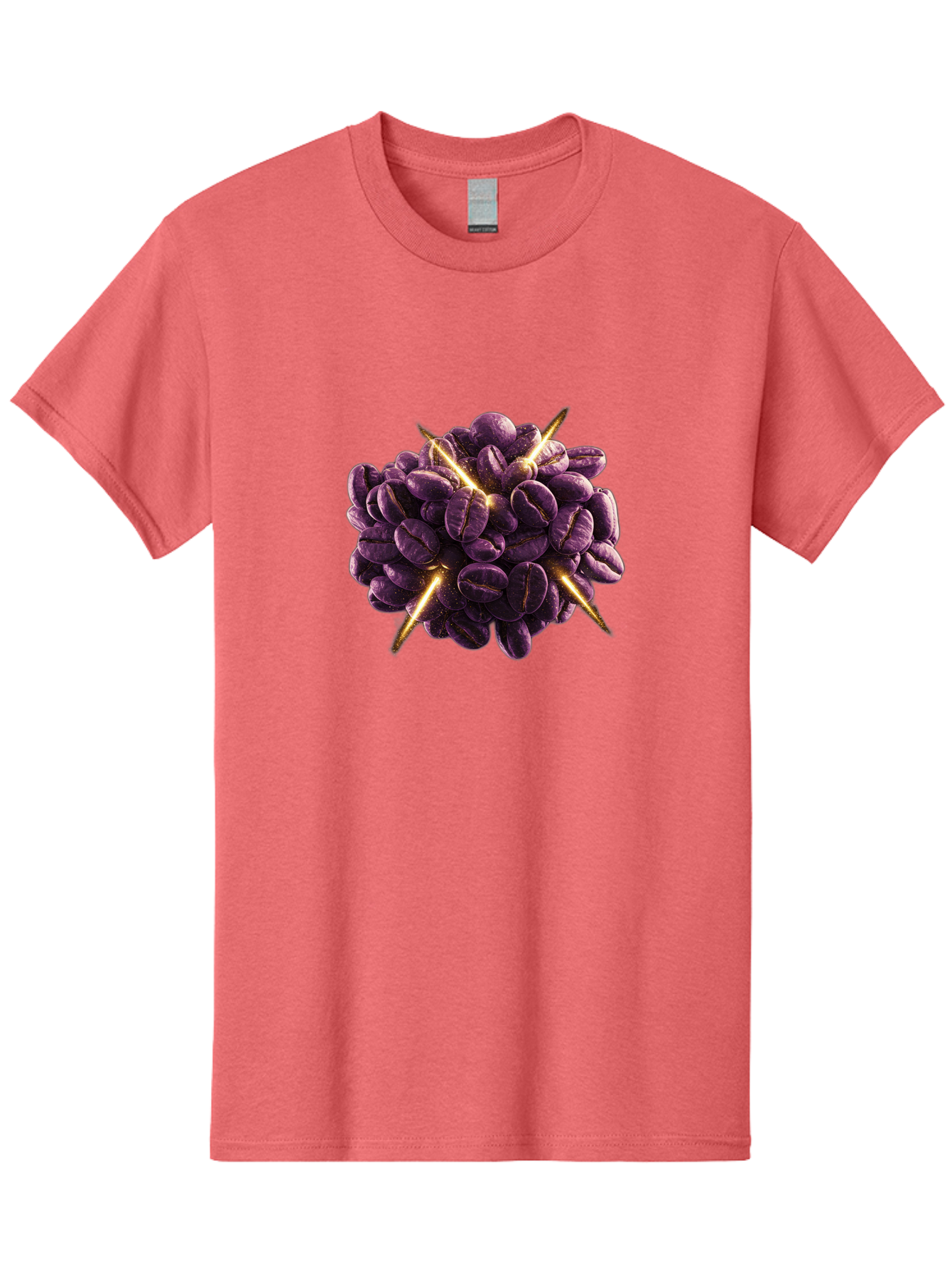 Coffee-Beans Men'S Graphic Tee, 100% Cotton, Comfortable Casual Summer Wear, Machine Washable, Dark Purple Coffee Beans, Spike Design, Unique Coffee Art, Creative Coffee Presentation, Coffee Lover Gift, Bold Coffee Beans Baa342