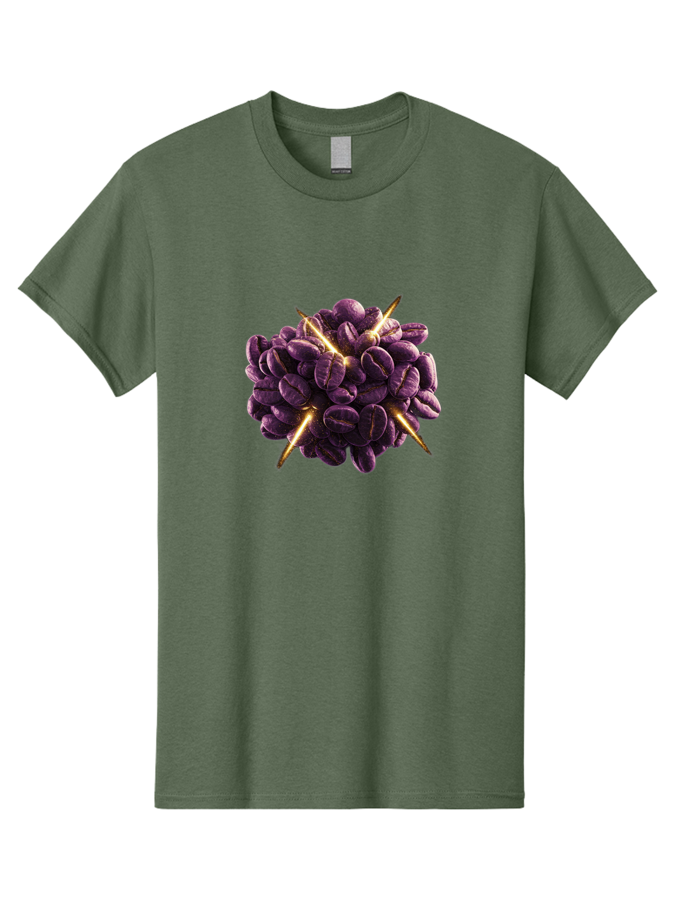 Coffee-Beans Men'S Graphic Tee, 100% Cotton, Comfortable Casual Summer Wear, Machine Washable, Dark Purple Coffee Beans, Spike Design, Unique Coffee Art, Creative Coffee Presentation, Coffee Lover Gift, Bold Coffee Beans Baa342