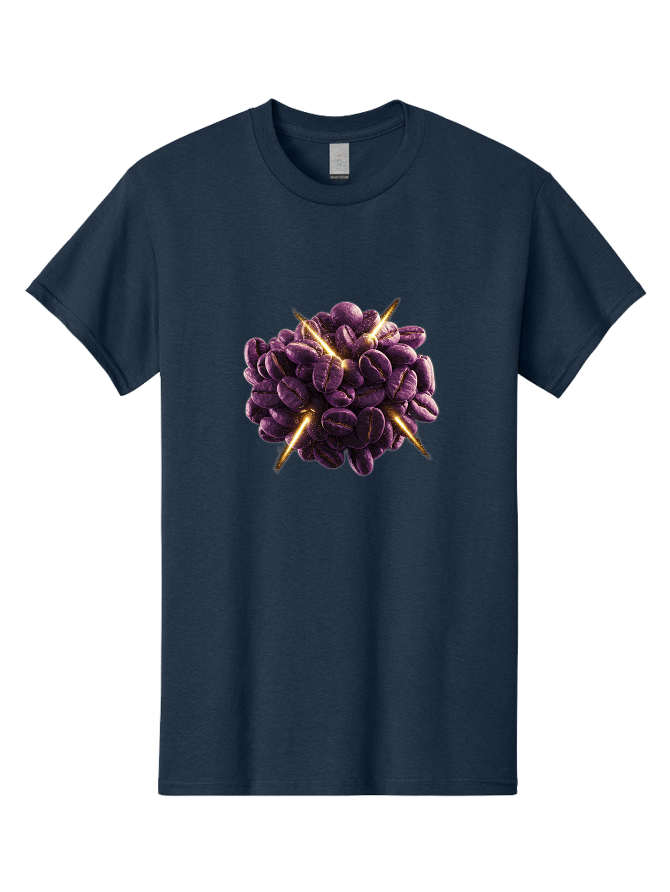 Coffee-Beans Men'S Graphic Tee, 100% Cotton, Comfortable Casual Summer Wear, Machine Washable, Dark Purple Coffee Beans, Spike Design, Unique Coffee Art, Creative Coffee Presentation, Coffee Lover Gift, Bold Coffee Beans Baa342