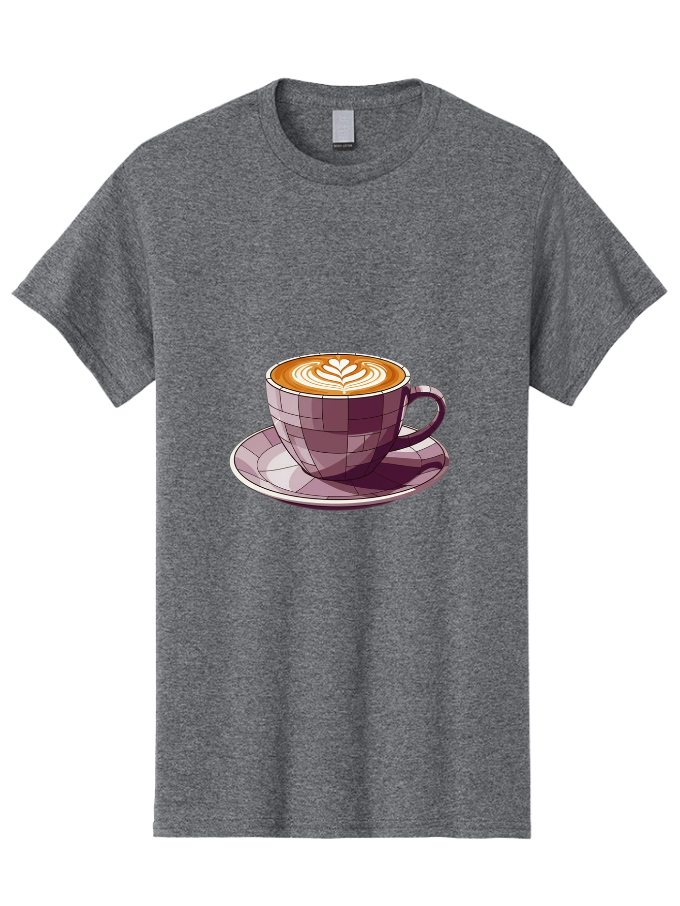 Coffee-Cup-10 Men'S Graphic Tee, 100% Cotton, Comfortable Casual Summer Wear, Machine Washable, Coffee Cup, Cappuccino, Latte Art, Heart Design, Coffee Break, Morning Coffee, Coffee Lover, Coffee Culture, Beverage, Drink Baa344