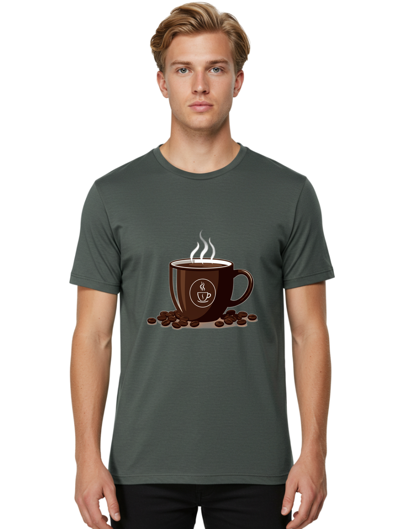 Coffee-Cup-13 Men'S Graphic Tee, 100% Cotton, Comfortable Casual Summer Wear, Machine Washable, Coffee Cup, Hot Beverage, Steaming Coffee, Coffee Beans, Coffee Logo, Coffee Break, Morning Coffee, Coffee Time, Coffee Illustration Baa347