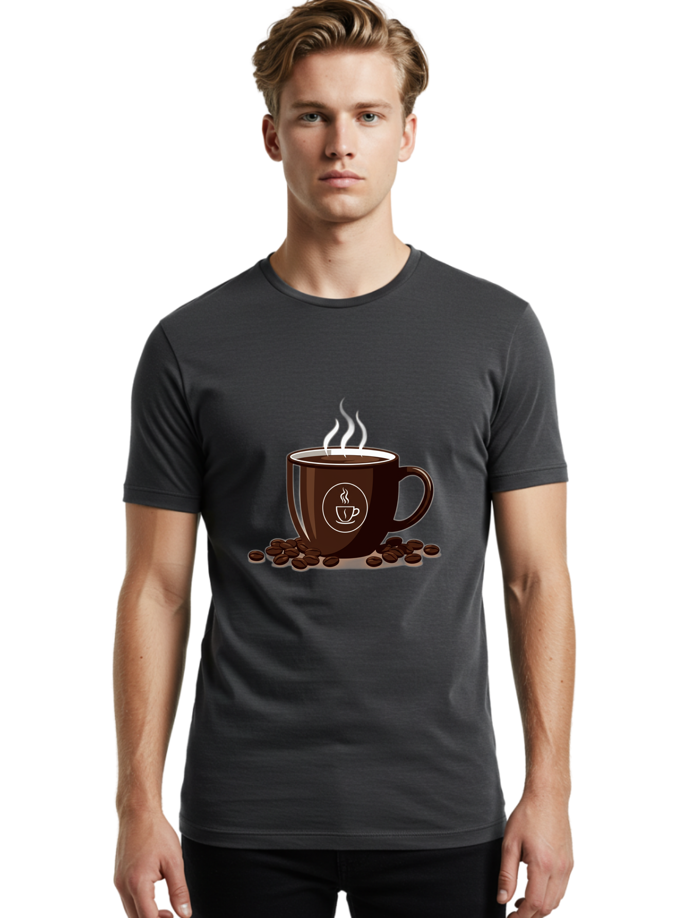 Coffee-Cup-13 Men'S Graphic Tee, 100% Cotton, Comfortable Casual Summer Wear, Machine Washable, Coffee Cup, Hot Beverage, Steaming Coffee, Coffee Beans, Coffee Logo, Coffee Break, Morning Coffee, Coffee Time, Coffee Illustration Baa347