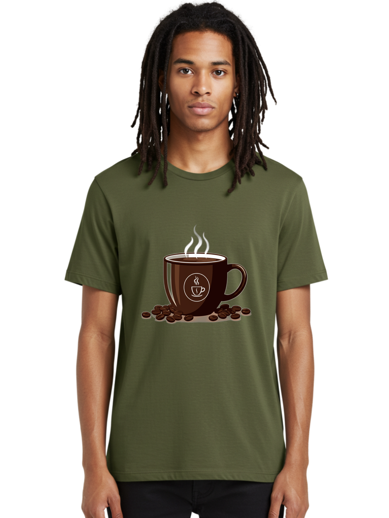 Coffee-Cup-13 Men'S Graphic Tee, 100% Cotton, Comfortable Casual Summer Wear, Machine Washable, Coffee Cup, Hot Beverage, Steaming Coffee, Coffee Beans, Coffee Logo, Coffee Break, Morning Coffee, Coffee Time, Coffee Illustration Baa347