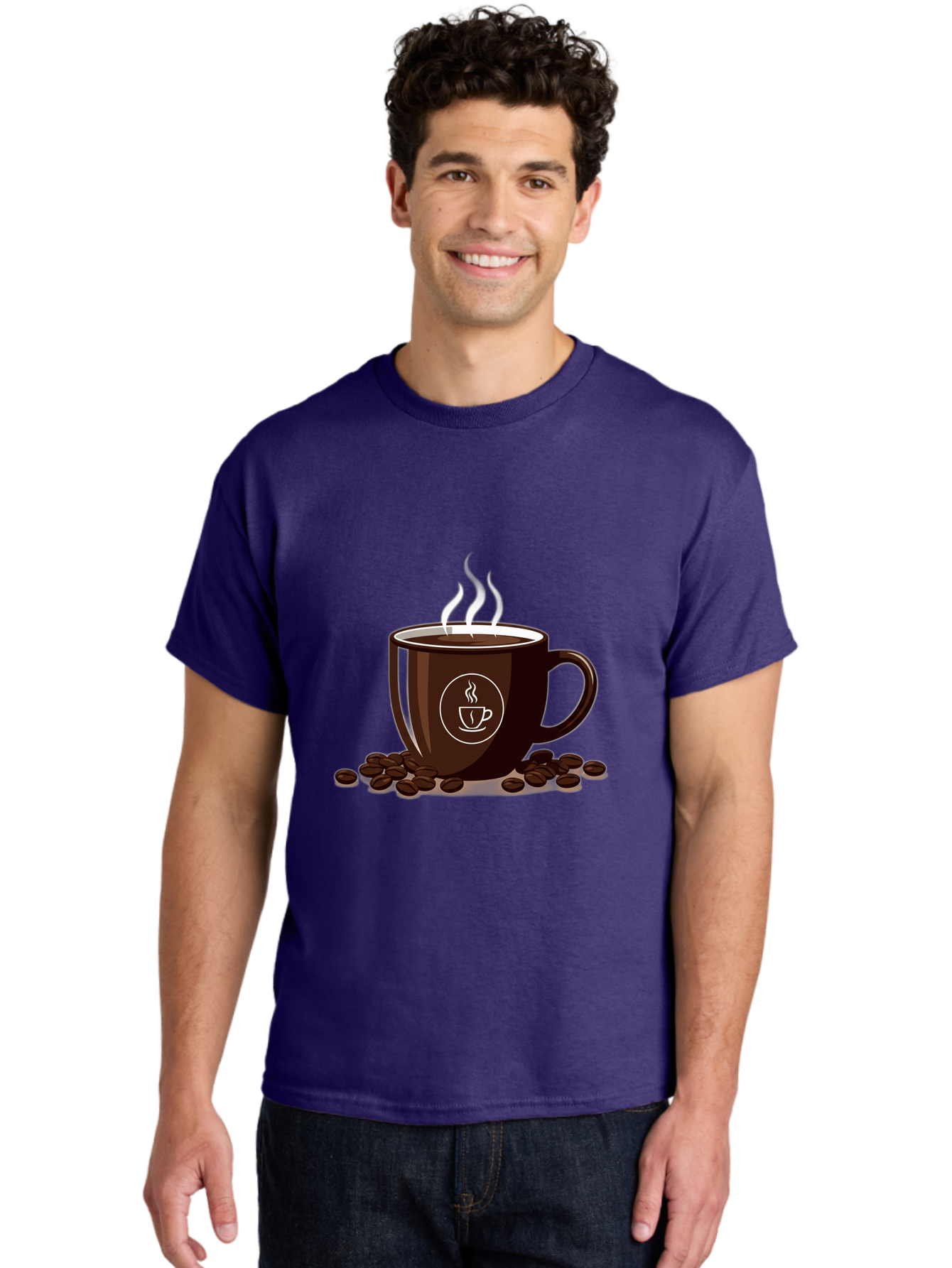 Coffee-Cup-13 Men'S Graphic Tee, 100% Cotton, Comfortable Casual Summer Wear, Machine Washable, Coffee Cup, Hot Beverage, Steaming Coffee, Coffee Beans, Coffee Logo, Coffee Break, Morning Coffee, Coffee Time, Coffee Illustration Baa347
