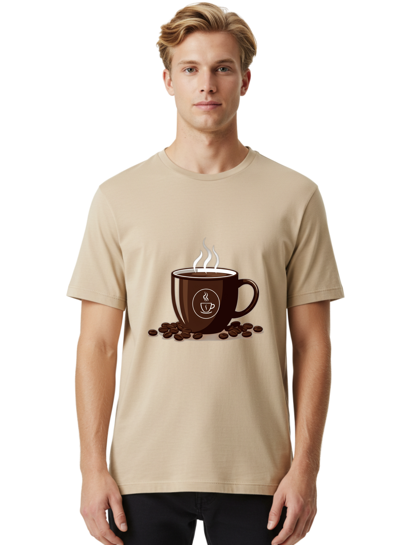 Coffee-Cup-13 Men'S Graphic Tee, 100% Cotton, Comfortable Casual Summer Wear, Machine Washable, Coffee Cup, Hot Beverage, Steaming Coffee, Coffee Beans, Coffee Logo, Coffee Break, Morning Coffee, Coffee Time, Coffee Illustration Baa347