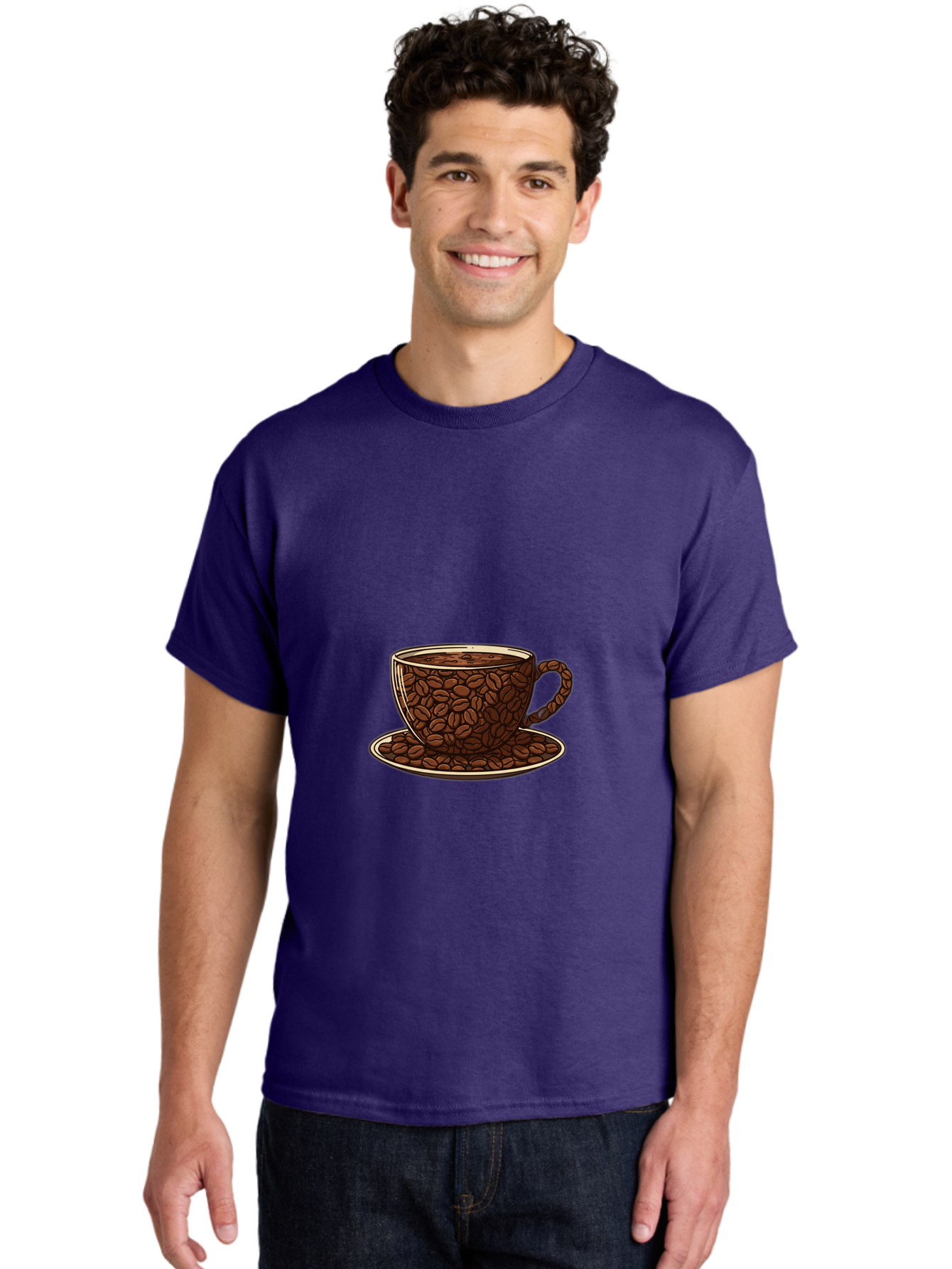 Coffee-Cup-5 Men'S Graphic Tee, 100% Cotton, Comfortable Casual Summer Wear, Machine Washable, Coffee Cup, Coffee Beans, Coffee Time, Morning Coffee, Caffeine Boost, Coffee Break, Java Lovers Baa355