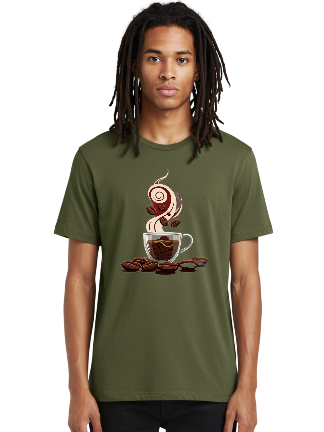 Coffee-Cup-6 Men'S Graphic Tee, 100% Cotton, Comfortable Casual Summer Wear, Machine Washable, Coffee Cup, Steaming Coffee, Coffee Beans, Morning Pick-Me-Up, Coffee Lover, Caffeine Boost, Coffee Time, Cup Of Joe, Coffee Break, Coffee Art Baa356