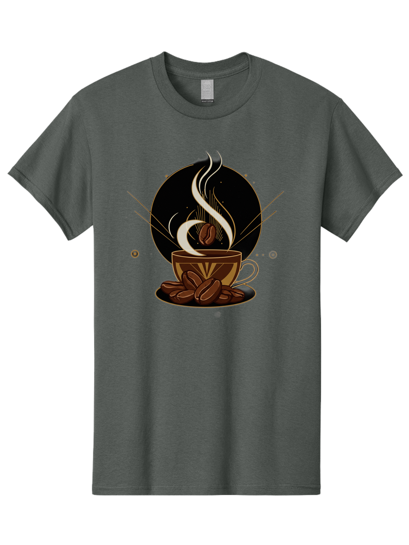 Coffee-Cup-7 Men'S Graphic Tee, 100% Cotton, Comfortable Casual Summer Wear, Machine Washable, Steaming Hot Coffee, Coffee Cup, Coffee Beans, Brown Tones, Abstract Shapes, Minimalist Design, Coffee Lover, Morning Pick-Me-Up, Caffeine Fix, Baa357