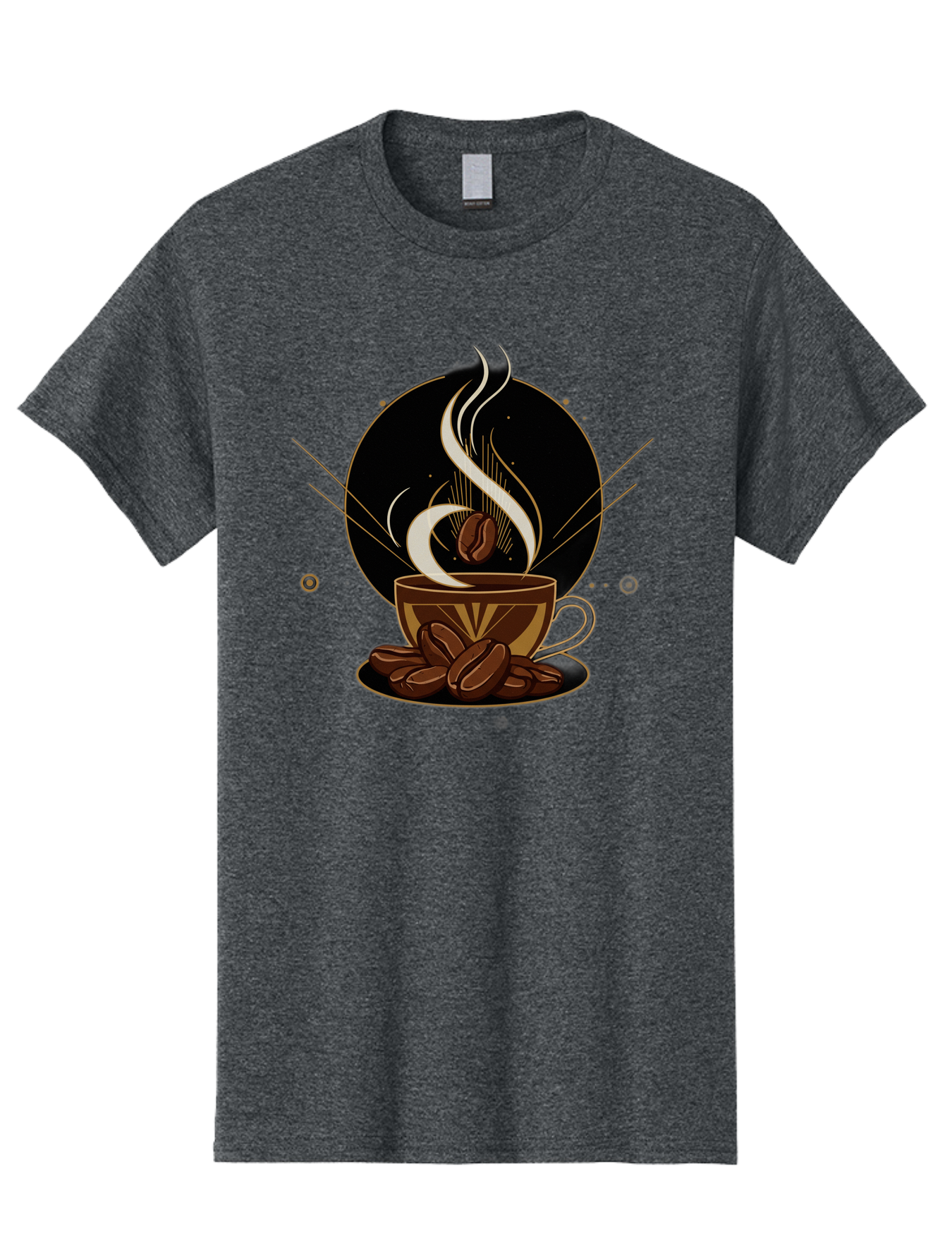 Coffee-Cup-7 Men'S Graphic Tee, 100% Cotton, Comfortable Casual Summer Wear, Machine Washable, Steaming Hot Coffee, Coffee Cup, Coffee Beans, Brown Tones, Abstract Shapes, Minimalist Design, Coffee Lover, Morning Pick-Me-Up, Caffeine Fix, Baa357