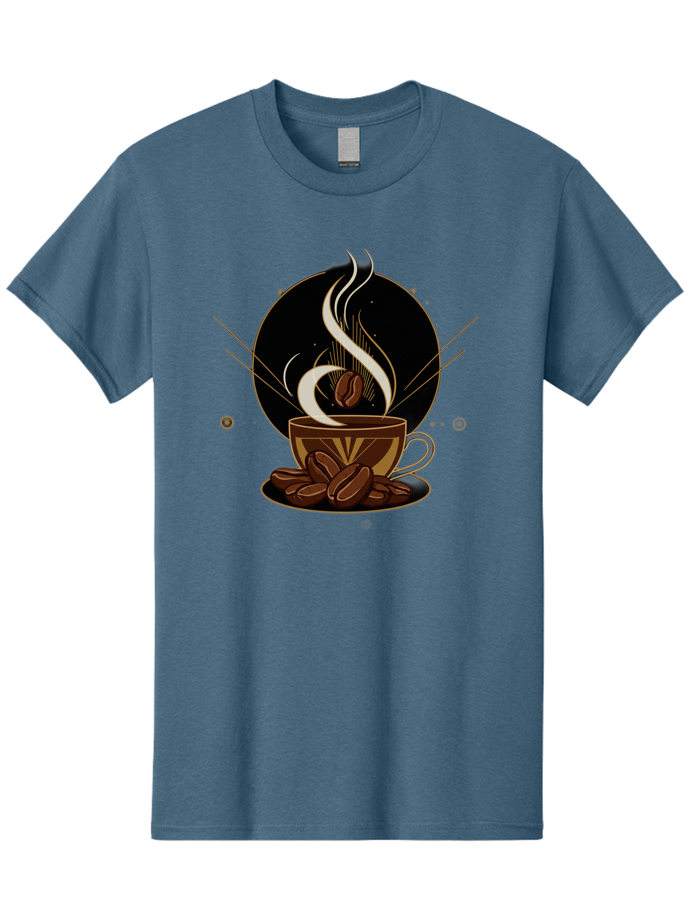 Coffee-Cup-7 Men'S Graphic Tee, 100% Cotton, Comfortable Casual Summer Wear, Machine Washable, Steaming Hot Coffee, Coffee Cup, Coffee Beans, Brown Tones, Abstract Shapes, Minimalist Design, Coffee Lover, Morning Pick-Me-Up, Caffeine Fix, Baa357