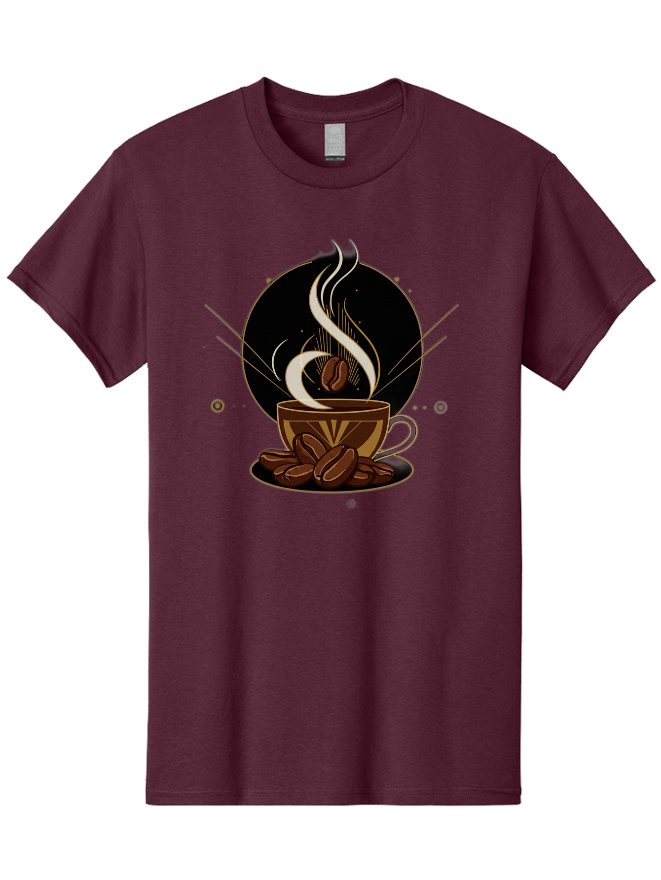 Coffee-Cup-7 Men'S Graphic Tee, 100% Cotton, Comfortable Casual Summer Wear, Machine Washable, Steaming Hot Coffee, Coffee Cup, Coffee Beans, Brown Tones, Abstract Shapes, Minimalist Design, Coffee Lover, Morning Pick-Me-Up, Caffeine Fix, Baa357