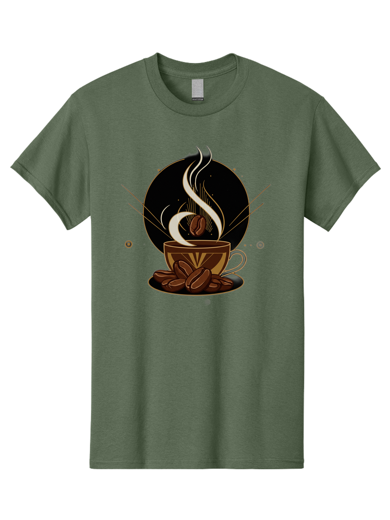 Coffee-Cup-7 Men'S Graphic Tee, 100% Cotton, Comfortable Casual Summer Wear, Machine Washable, Steaming Hot Coffee, Coffee Cup, Coffee Beans, Brown Tones, Abstract Shapes, Minimalist Design, Coffee Lover, Morning Pick-Me-Up, Caffeine Fix, Baa357