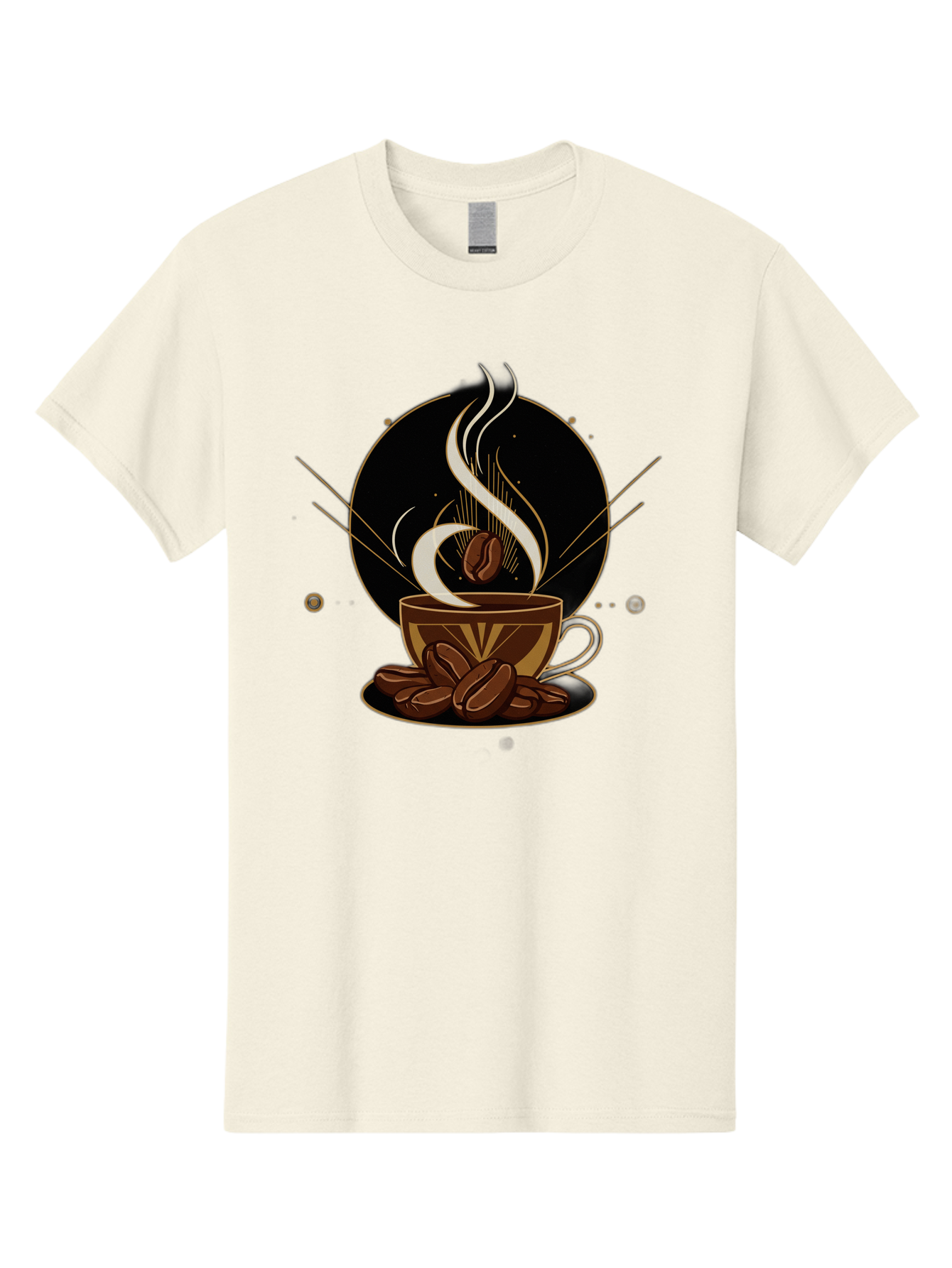Coffee-Cup-7 Men'S Graphic Tee, 100% Cotton, Comfortable Casual Summer Wear, Machine Washable, Steaming Hot Coffee, Coffee Cup, Coffee Beans, Brown Tones, Abstract Shapes, Minimalist Design, Coffee Lover, Morning Pick-Me-Up, Caffeine Fix, Baa357