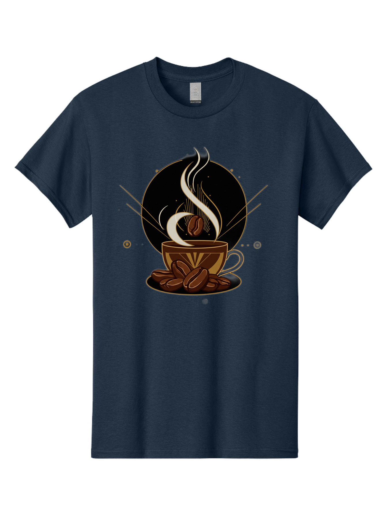 Coffee-Cup-7 Men'S Graphic Tee, 100% Cotton, Comfortable Casual Summer Wear, Machine Washable, Steaming Hot Coffee, Coffee Cup, Coffee Beans, Brown Tones, Abstract Shapes, Minimalist Design, Coffee Lover, Morning Pick-Me-Up, Caffeine Fix, Baa357