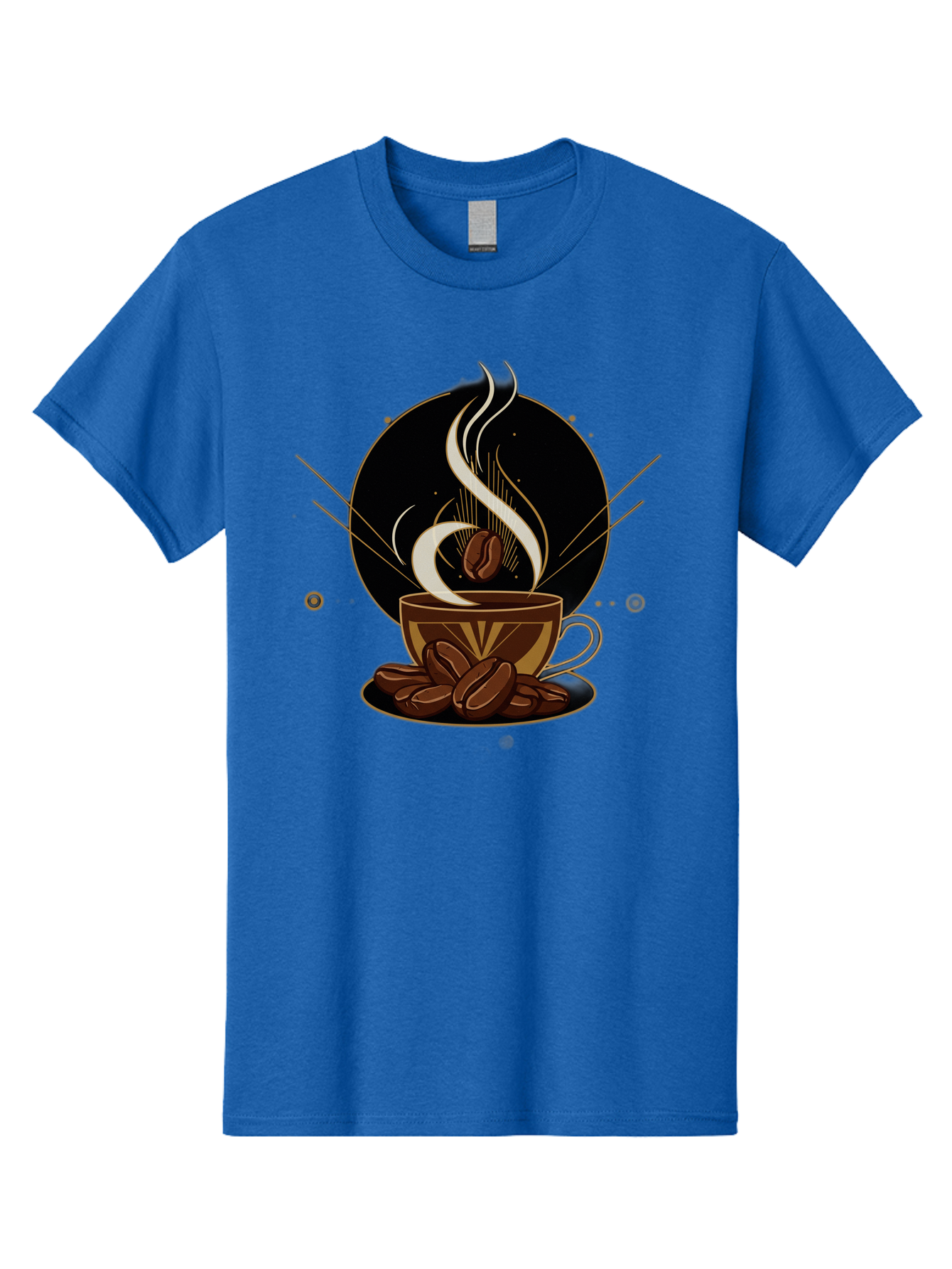Coffee-Cup-7 Men'S Graphic Tee, 100% Cotton, Comfortable Casual Summer Wear, Machine Washable, Steaming Hot Coffee, Coffee Cup, Coffee Beans, Brown Tones, Abstract Shapes, Minimalist Design, Coffee Lover, Morning Pick-Me-Up, Caffeine Fix, Baa357