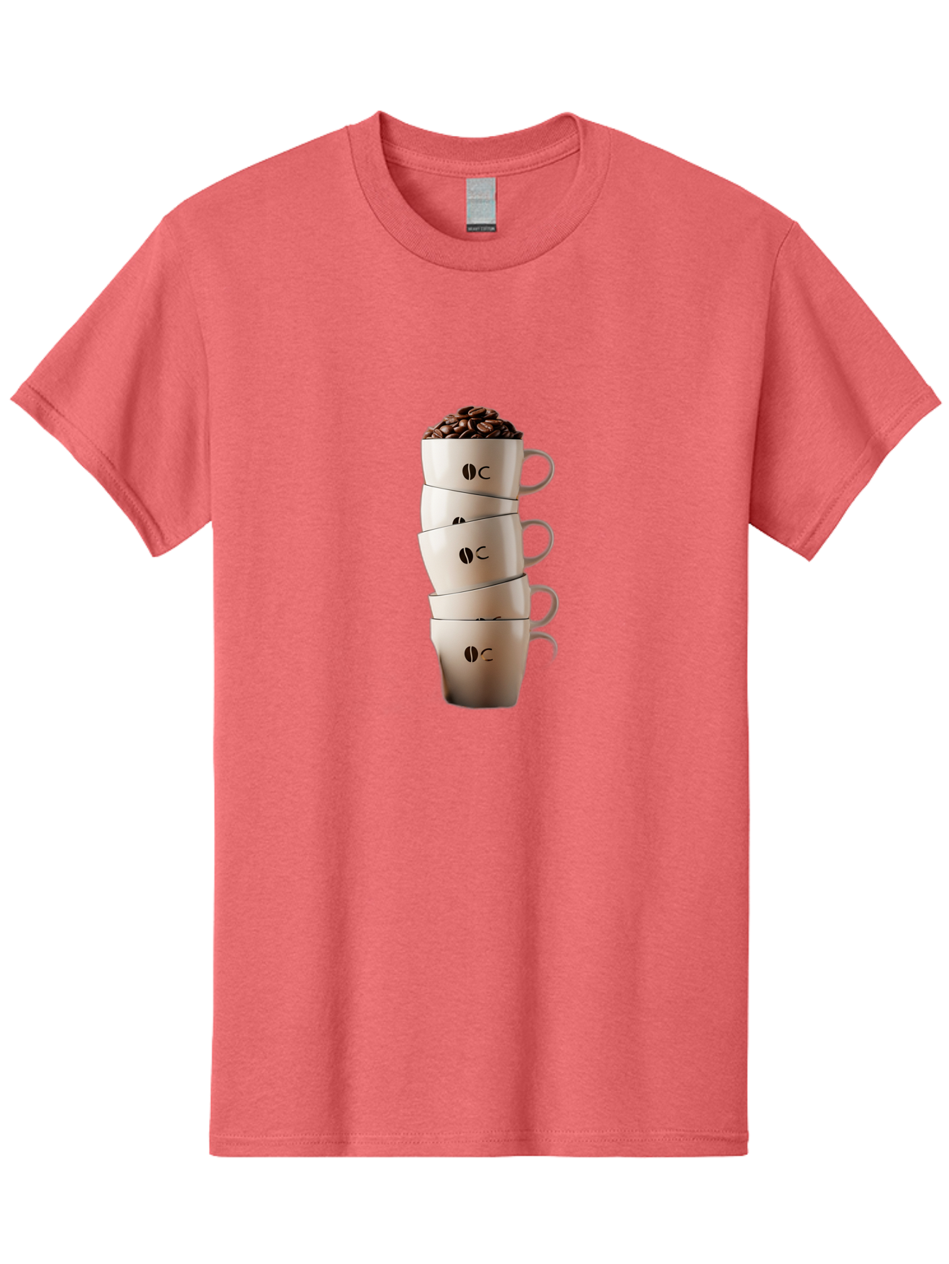 Coffee-Cups-3 Men'S Graphic Tee, 100% Cotton, Comfortable Casual Summer Wear, Machine Washable, Coffee Cups, Coffee Beans, Beige Cups, Stacked Cups, Coffee Logo, Coffee Culture, Morning Coffee, Coffee Break, Coffee Time Baa369