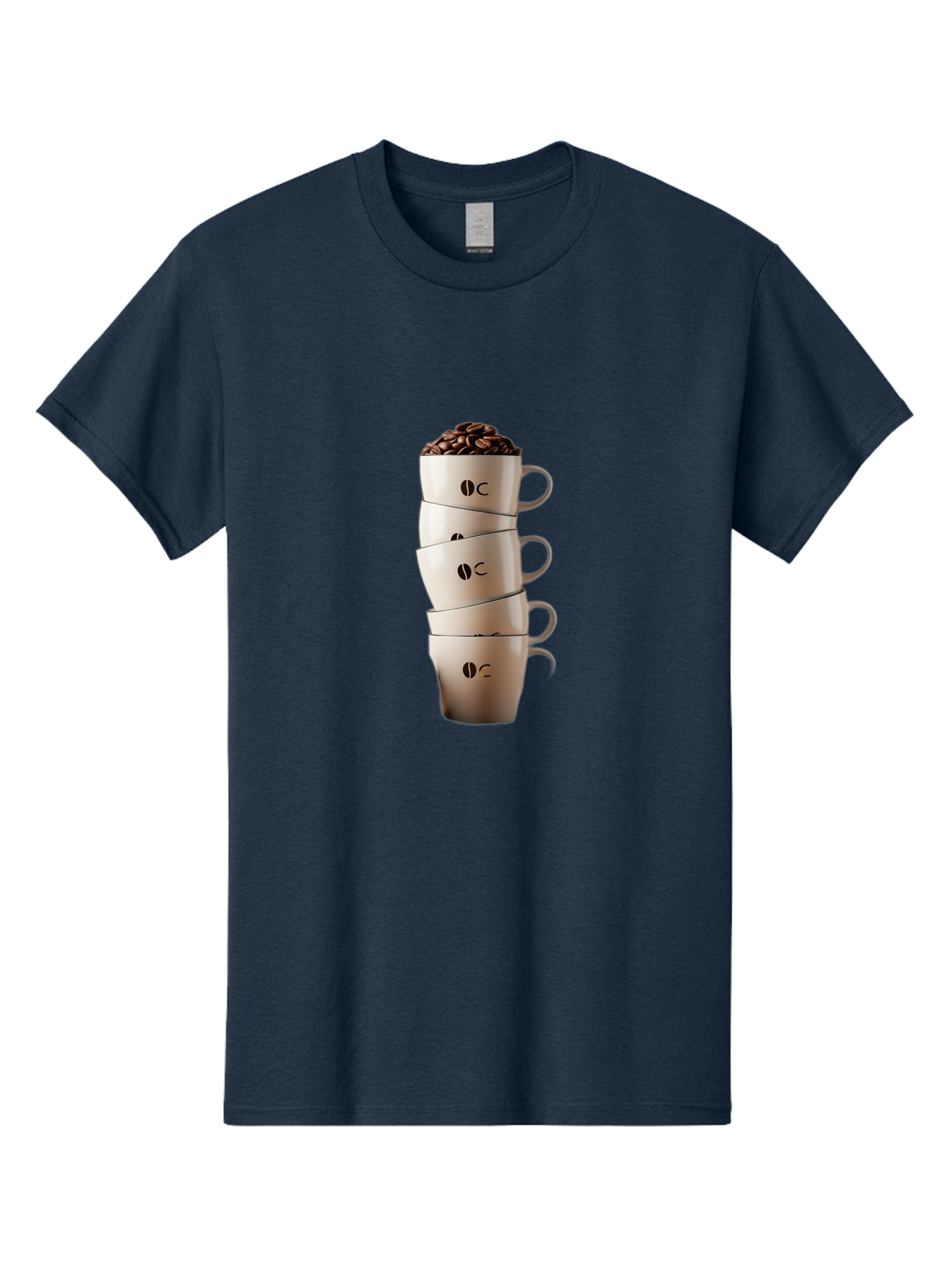 Coffee-Cups-3 Men'S Graphic Tee, 100% Cotton, Comfortable Casual Summer Wear, Machine Washable, Coffee Cups, Coffee Beans, Beige Cups, Stacked Cups, Coffee Logo, Coffee Culture, Morning Coffee, Coffee Break, Coffee Time Baa369