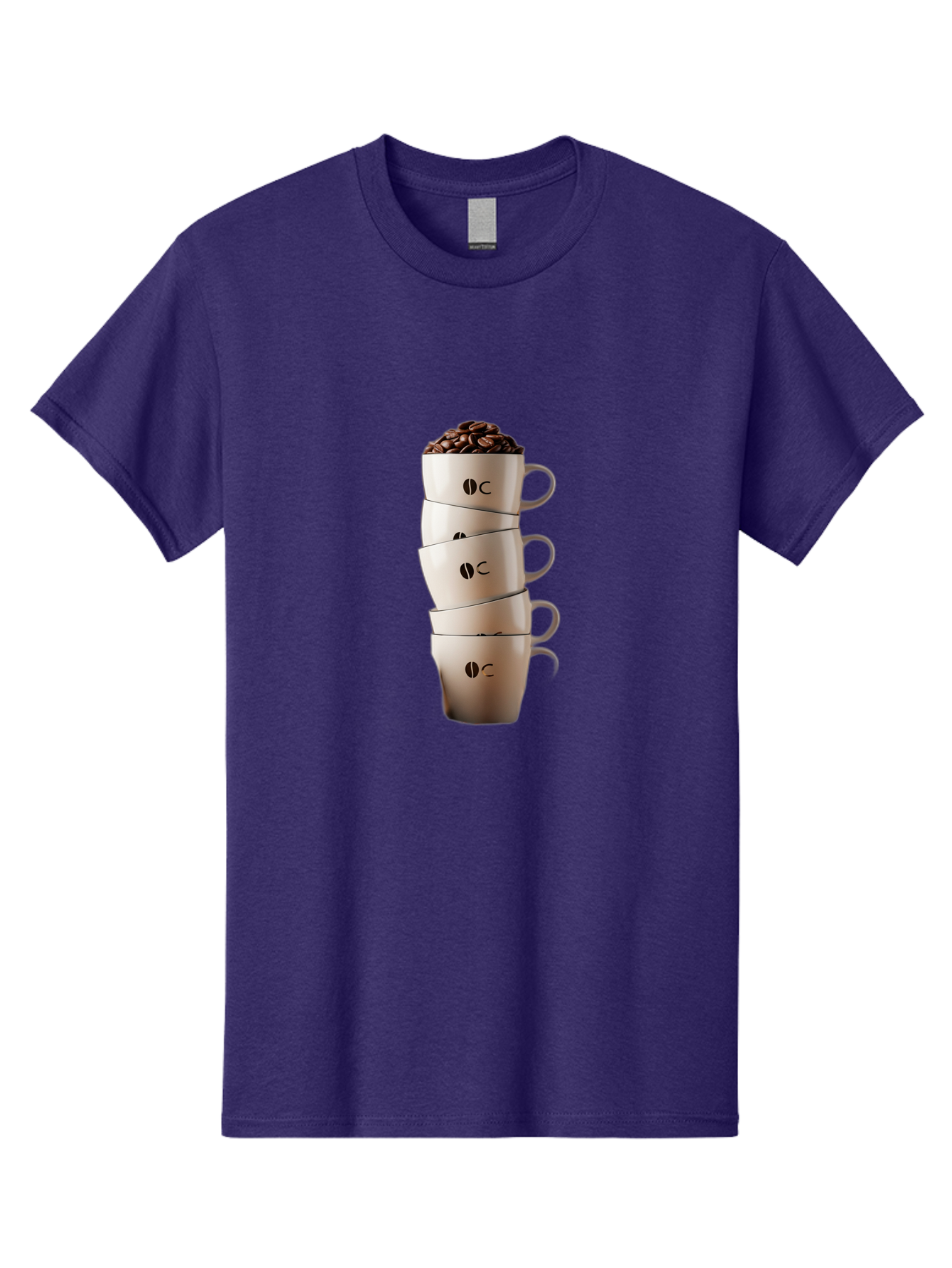 Coffee-Cups-3 Men'S Graphic Tee, 100% Cotton, Comfortable Casual Summer Wear, Machine Washable, Coffee Cups, Coffee Beans, Beige Cups, Stacked Cups, Coffee Logo, Coffee Culture, Morning Coffee, Coffee Break, Coffee Time Baa369