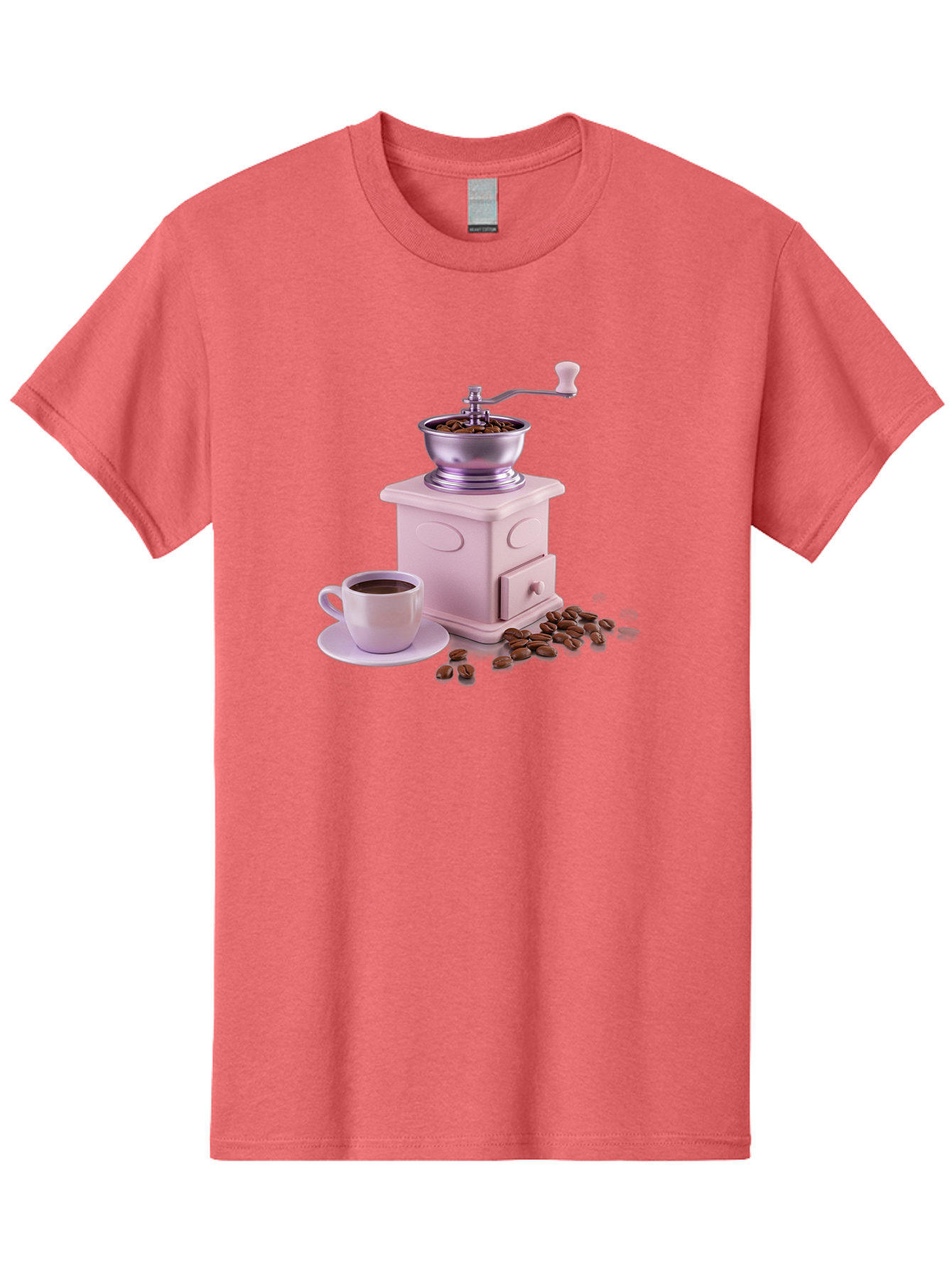 Coffee-Grinder-1 Men'S Graphic Tee, 100% Cotton, Comfortable Casual Summer Wear, Machine Washable, Coffee Grinder, Manual Grinder, Coffee Beans, Freshly Ground Coffee, Coffee Cup, Saucer, Morning Routine, Coffee Lover, Coffee Culture Baa371