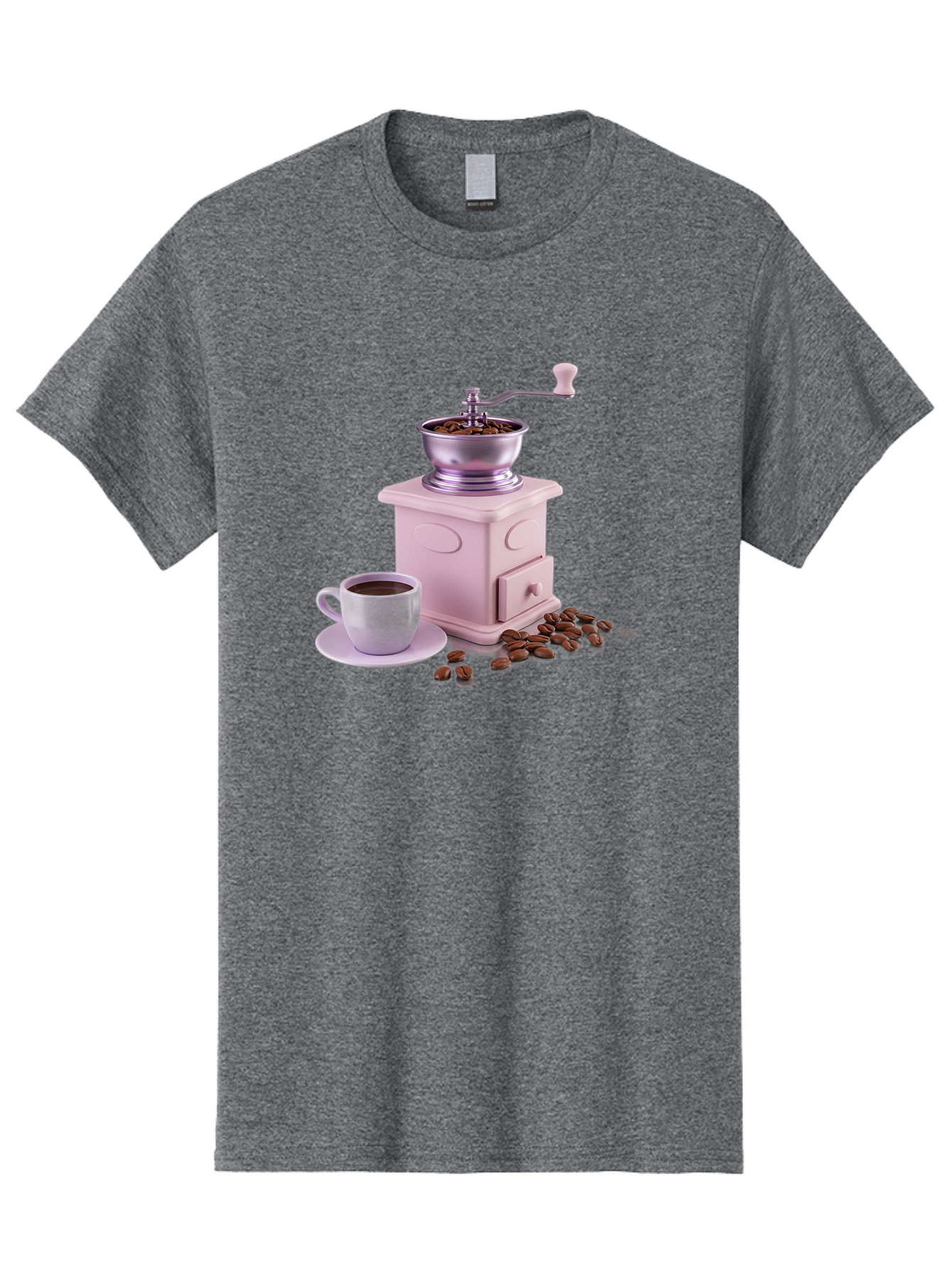 Coffee-Grinder-1 Men'S Graphic Tee, 100% Cotton, Comfortable Casual Summer Wear, Machine Washable, Coffee Grinder, Manual Grinder, Coffee Beans, Freshly Ground Coffee, Coffee Cup, Saucer, Morning Routine, Coffee Lover, Coffee Culture Baa371