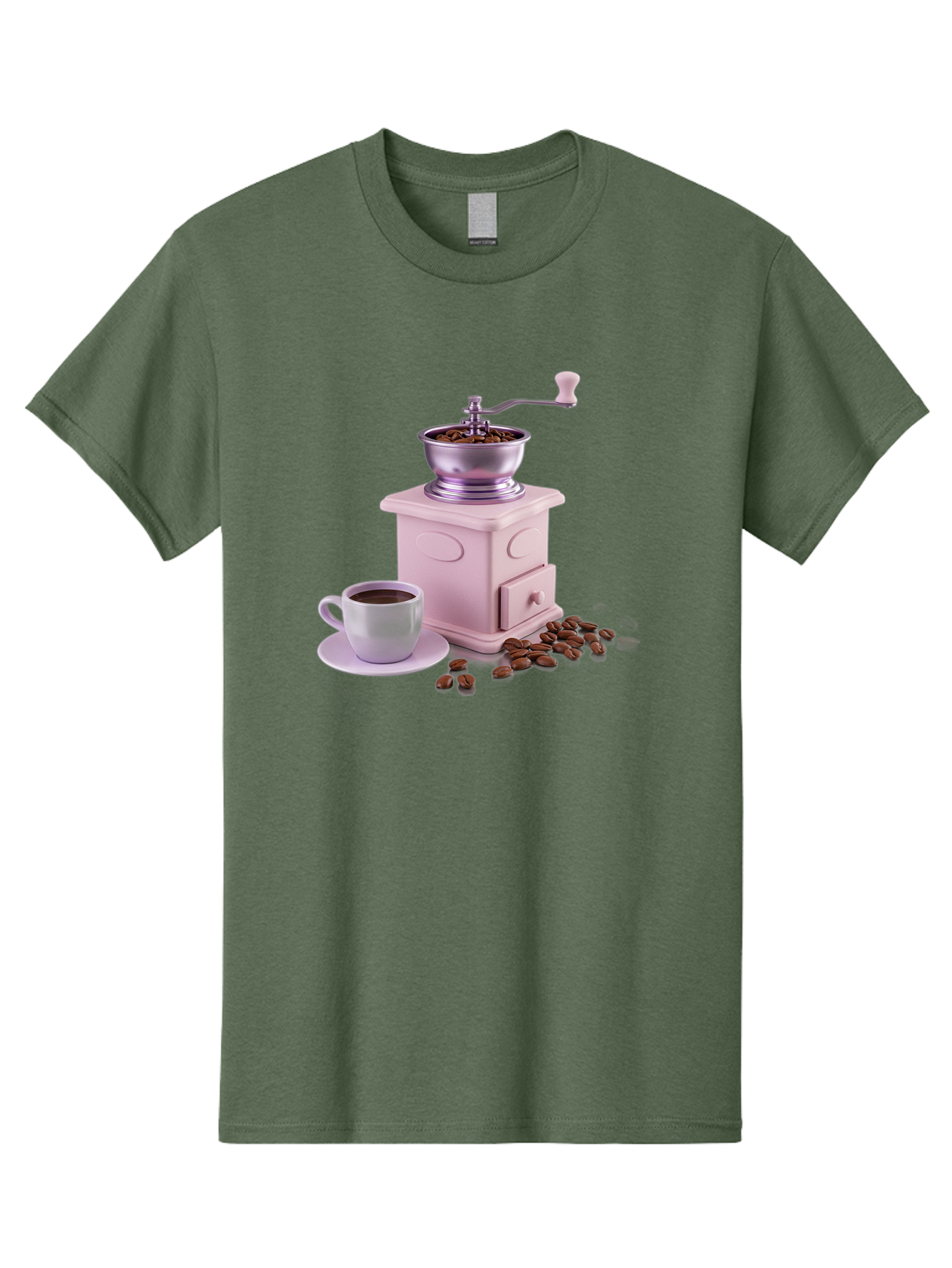 Coffee-Grinder-1 Men'S Graphic Tee, 100% Cotton, Comfortable Casual Summer Wear, Machine Washable, Coffee Grinder, Manual Grinder, Coffee Beans, Freshly Ground Coffee, Coffee Cup, Saucer, Morning Routine, Coffee Lover, Coffee Culture Baa371