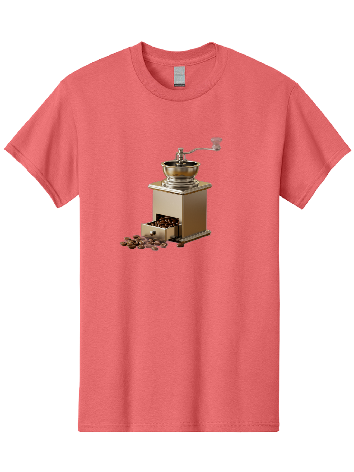 Coffee-Grinder-2 Men'S Graphic Tee, 100% Cotton, Comfortable Casual Summer Wear, Machine Washable, Coffee Grinder, Manual Grinder, Coffee Beans, Grinder With Drawer, Coffee Roasting, Manual Coffee, Coffee Grinding, Freshly Ground Coffee, Baa372