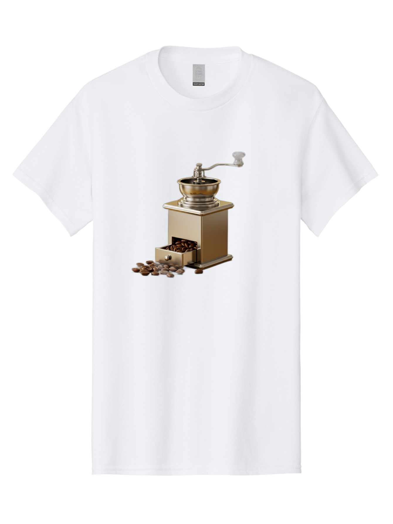 Coffee-Grinder-2 Men'S Graphic Tee, 100% Cotton, Comfortable Casual Summer Wear, Machine Washable, Coffee Grinder, Manual Grinder, Coffee Beans, Grinder With Drawer, Coffee Roasting, Manual Coffee, Coffee Grinding, Freshly Ground Coffee, Baa372