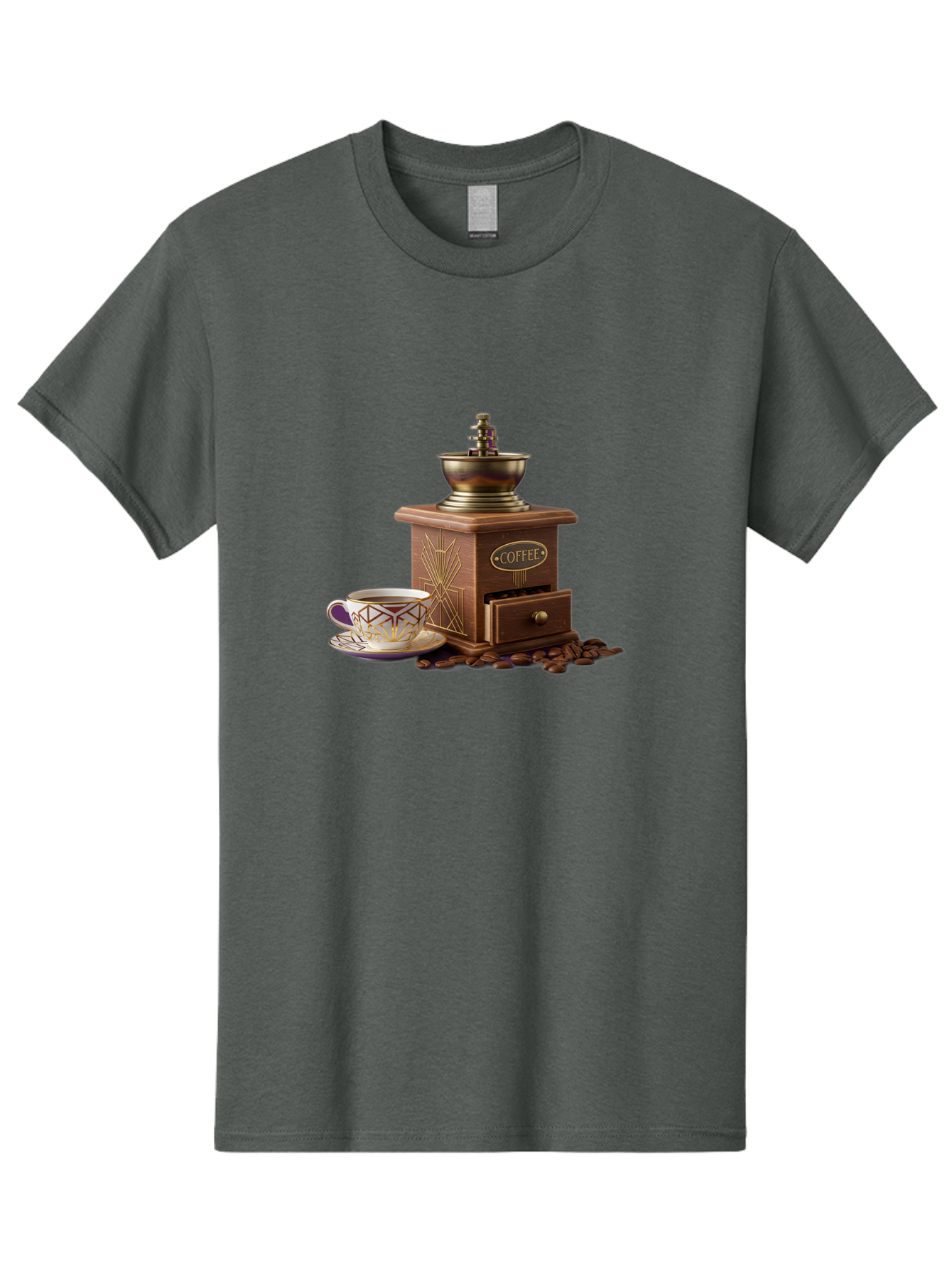 Coffee-Grinder Men'S Graphic Tee, 100% Cotton, Comfortable Casual Summer Wear, Machine Washable, Coffee Grinder, Coffee Beans, Coffee Cup, Morning Coffee, Coffee Time, Coffee Ritual, Coffee Culture, Coffee Lover, Coffee Break Baa374