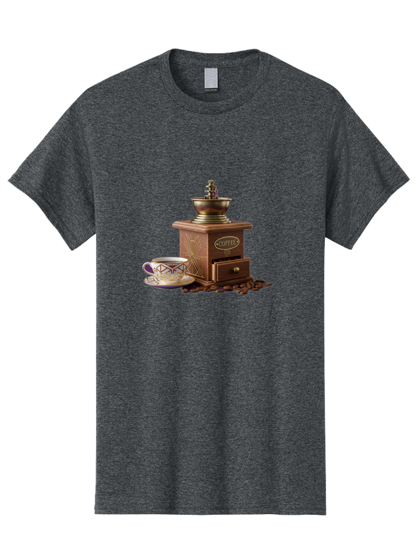 Coffee-Grinder Men'S Graphic Tee, 100% Cotton, Comfortable Casual Summer Wear, Machine Washable, Coffee Grinder, Coffee Beans, Coffee Cup, Morning Coffee, Coffee Time, Coffee Ritual, Coffee Culture, Coffee Lover, Coffee Break Baa374