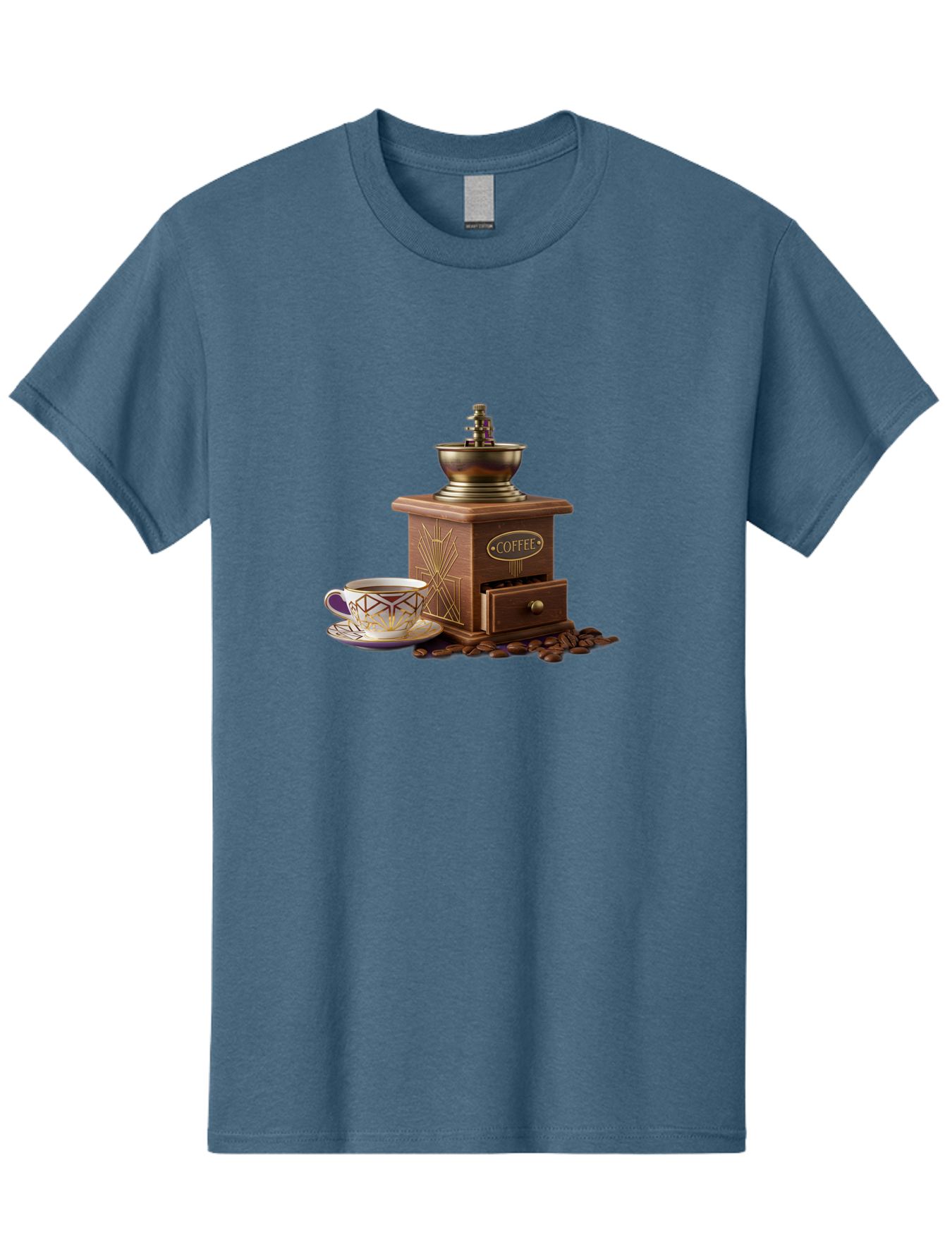 Coffee-Grinder Men'S Graphic Tee, 100% Cotton, Comfortable Casual Summer Wear, Machine Washable, Coffee Grinder, Coffee Beans, Coffee Cup, Morning Coffee, Coffee Time, Coffee Ritual, Coffee Culture, Coffee Lover, Coffee Break Baa374