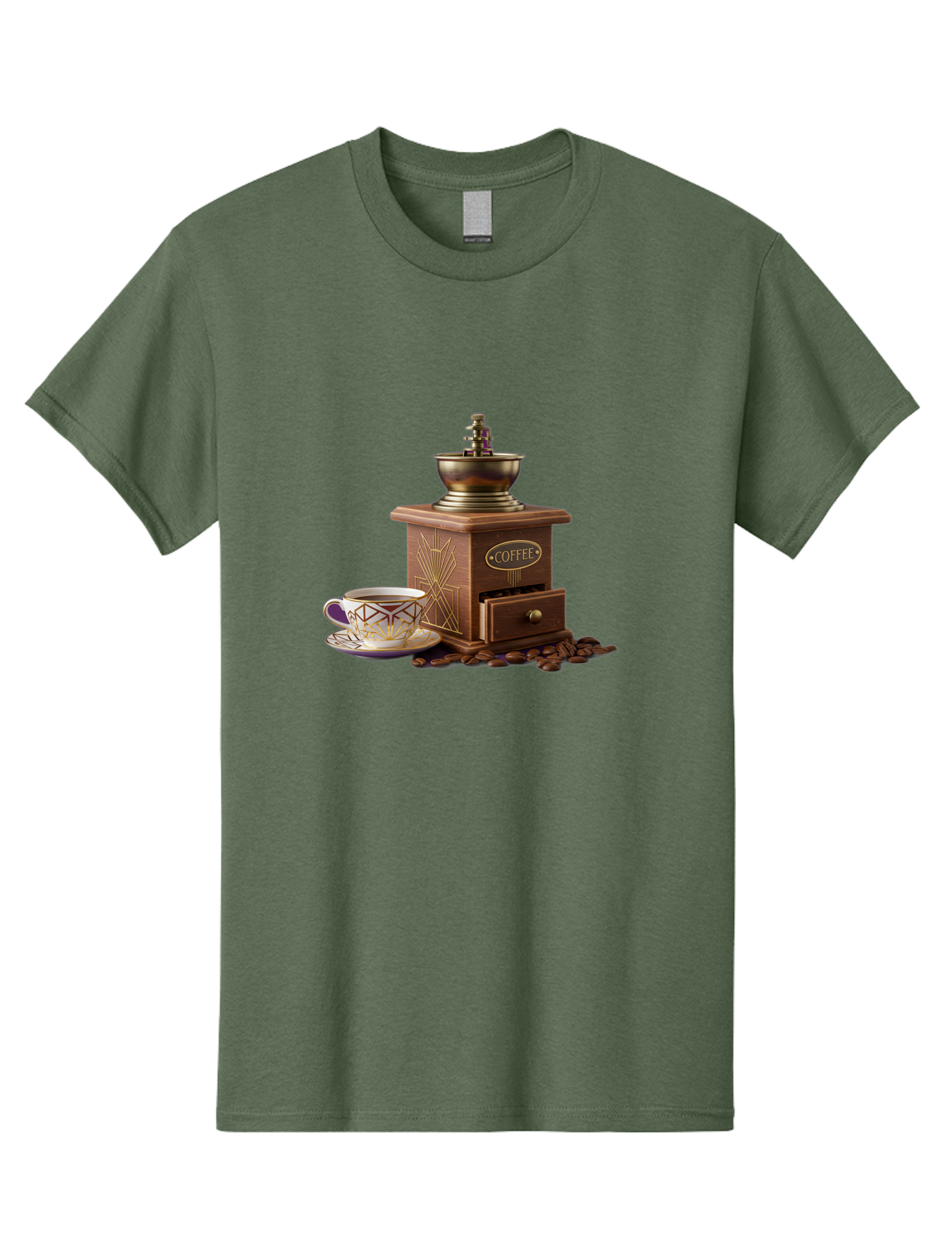 Coffee-Grinder Men'S Graphic Tee, 100% Cotton, Comfortable Casual Summer Wear, Machine Washable, Coffee Grinder, Coffee Beans, Coffee Cup, Morning Coffee, Coffee Time, Coffee Ritual, Coffee Culture, Coffee Lover, Coffee Break Baa374