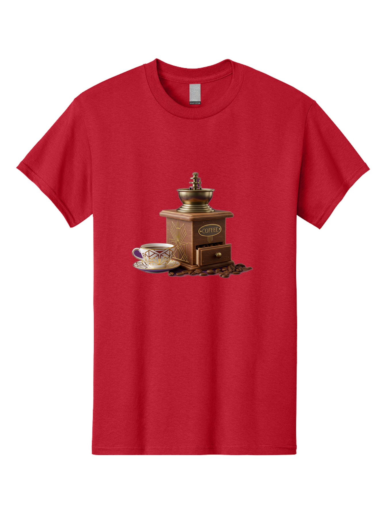Coffee-Grinder Men'S Graphic Tee, 100% Cotton, Comfortable Casual Summer Wear, Machine Washable, Coffee Grinder, Coffee Beans, Coffee Cup, Morning Coffee, Coffee Time, Coffee Ritual, Coffee Culture, Coffee Lover, Coffee Break Baa374