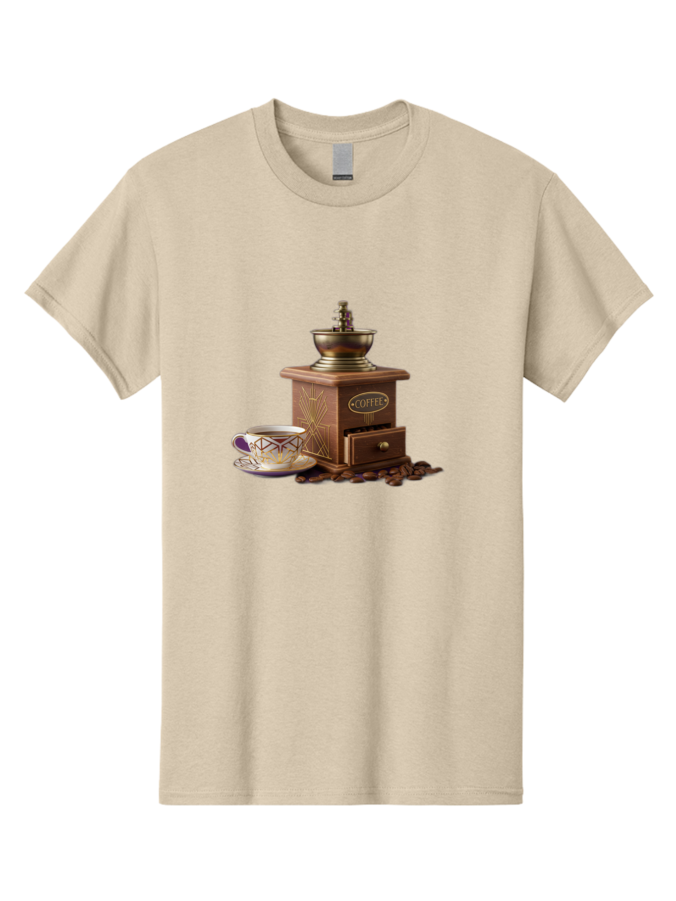 Coffee-Grinder Men'S Graphic Tee, 100% Cotton, Comfortable Casual Summer Wear, Machine Washable, Coffee Grinder, Coffee Beans, Coffee Cup, Morning Coffee, Coffee Time, Coffee Ritual, Coffee Culture, Coffee Lover, Coffee Break Baa374
