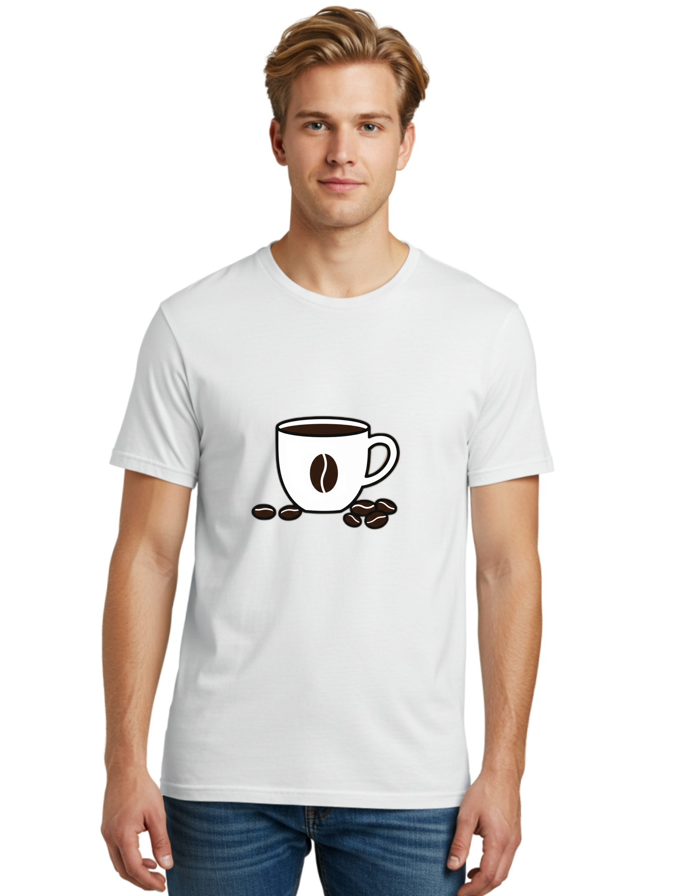 Coffee-Mug-2 Men'S Graphic Tee, 100% Cotton, Comfortable Casual Summer Wear, Machine Washable, Coffee Mug, Coffee Beans, Morning Coffee, Coffee Break, Caffeine Boost, Coffee Time, Coffee Lover, Coffee Art Baa376