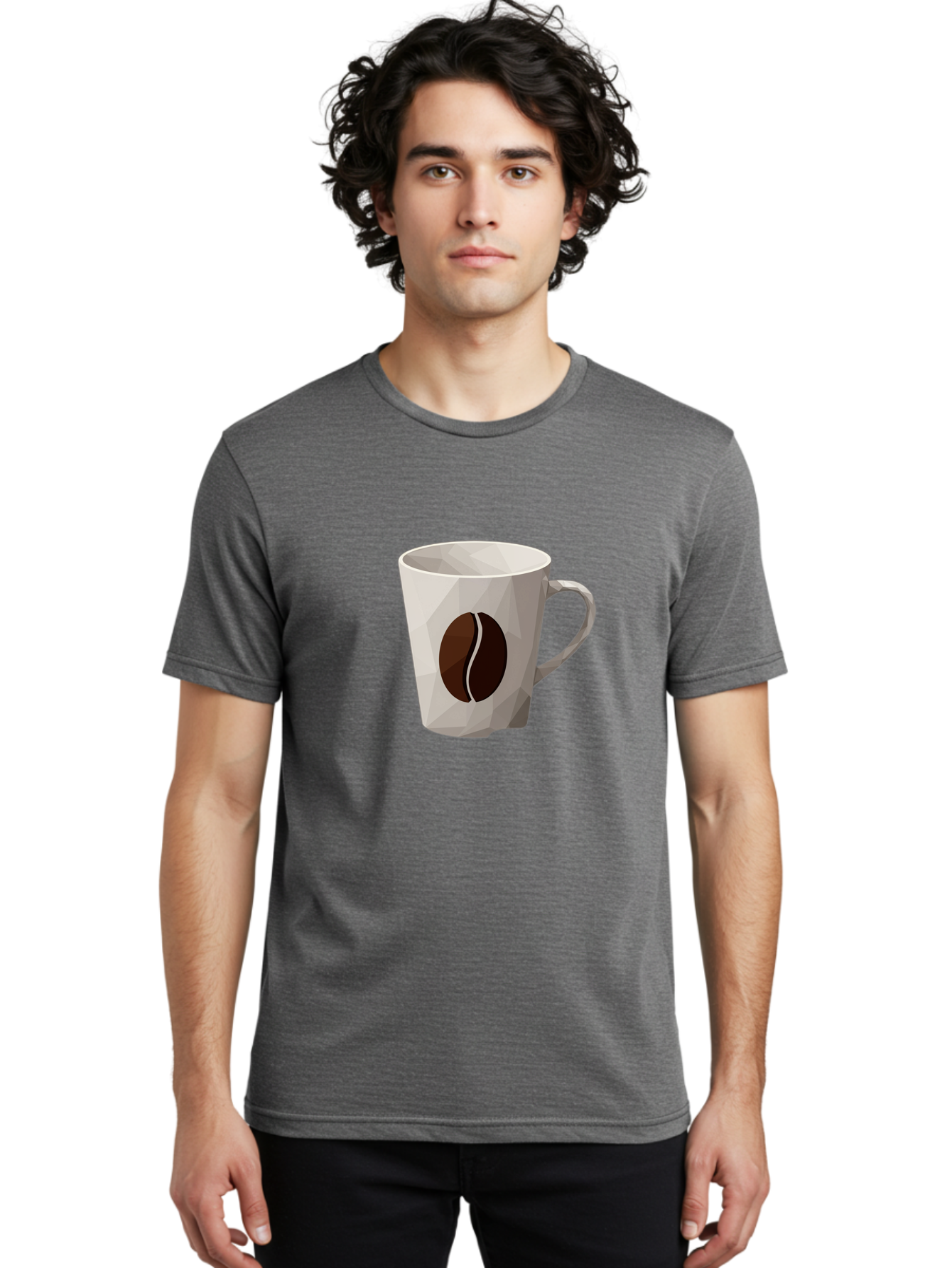 Coffee-Mug-3 Men'S Graphic Tee, 100% Cotton, Comfortable Casual Summer Wear, Machine Washable, Coffee Mug, Coffee Bean Design, White Ceramic, Modern Art, Coffee Lover, Morning Routine, Coffee Break, Daily Grind, Coffee Culture, Caffeine Fix Baa377