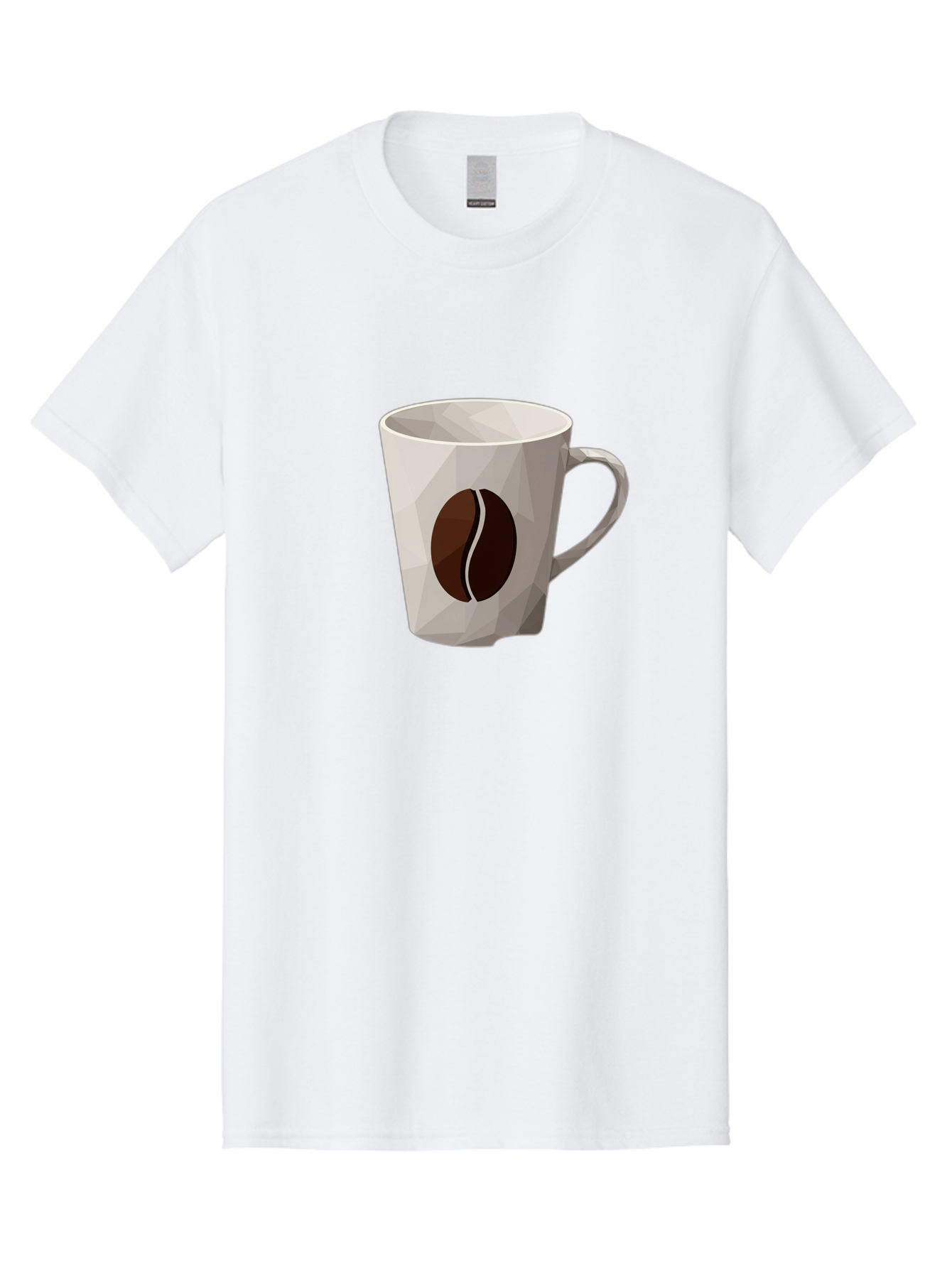 Coffee-Mug-3 Men'S Graphic Tee, 100% Cotton, Comfortable Casual Summer Wear, Machine Washable, Coffee Mug, Coffee Bean Design, White Ceramic, Modern Art, Coffee Lover, Morning Routine, Coffee Break, Daily Grind, Coffee Culture, Caffeine Fix Baa377
