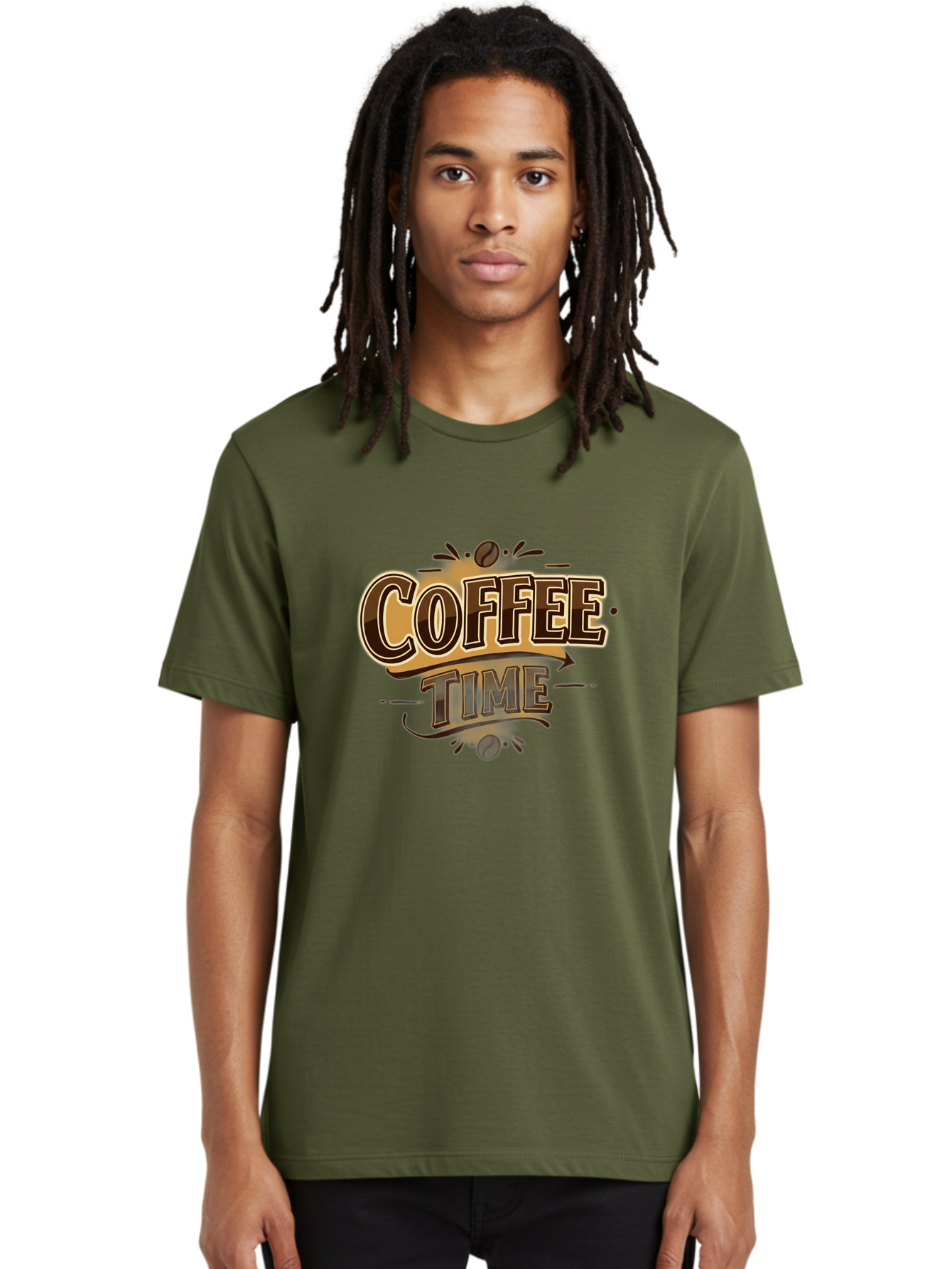 Coffee-Time Men'S Graphic Tee, 100% Cotton, Comfortable Casual Summer Wear, Machine Washable, Coffee Time, Coffee Beans, Coffee Break, Morning Coffee, Coffee Lover, Coffee Culture, Caffeine Boost, Daily Grind Baa380