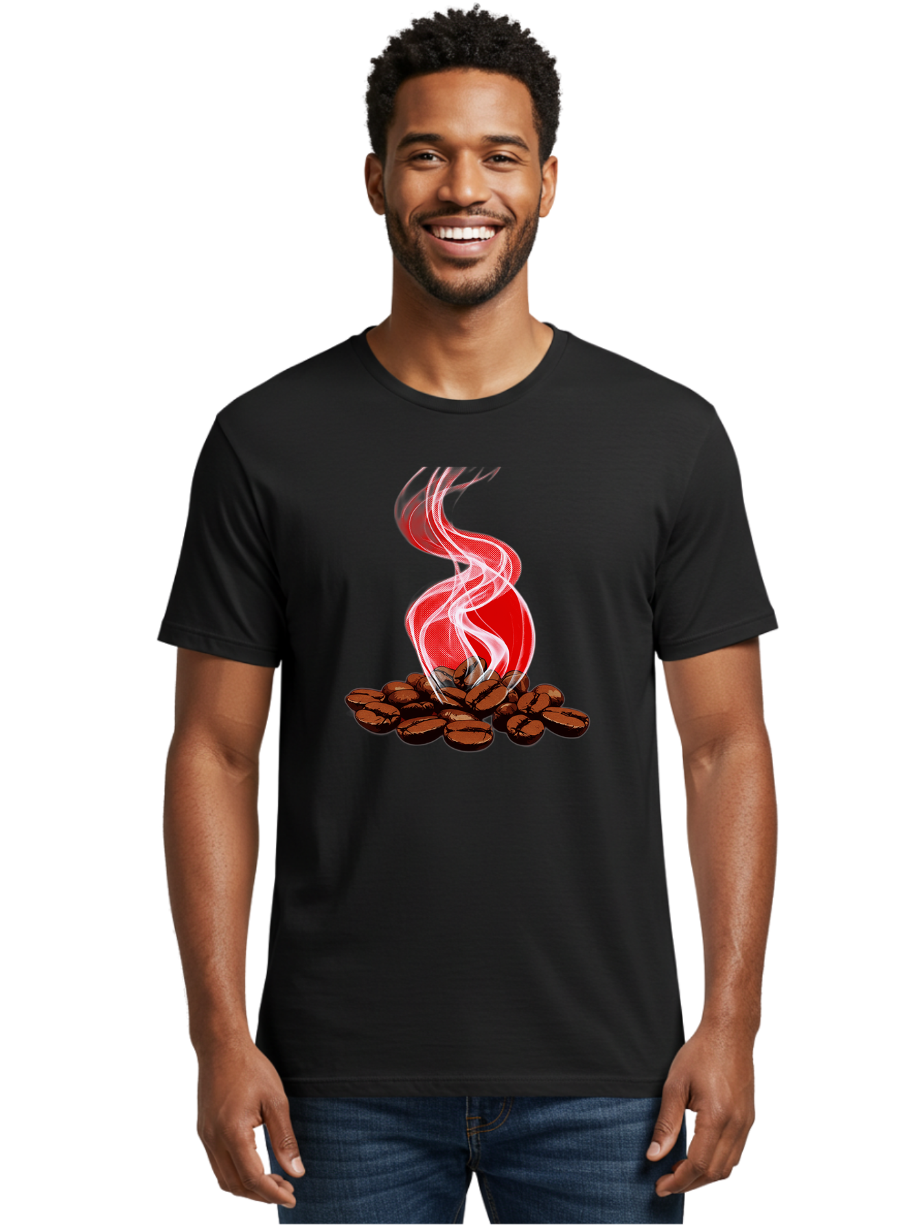 Coffee Men'S Graphic Tee, 100% Cotton, Comfortable Casual Summer Wear, Machine Washable, Coffee Beans, Roasted Coffee, Freshly Brewed Coffee, Steam Rising, Morning Coffee, Coffee Culture, Energy Boost, Morning Pick-Me-Up Baa381