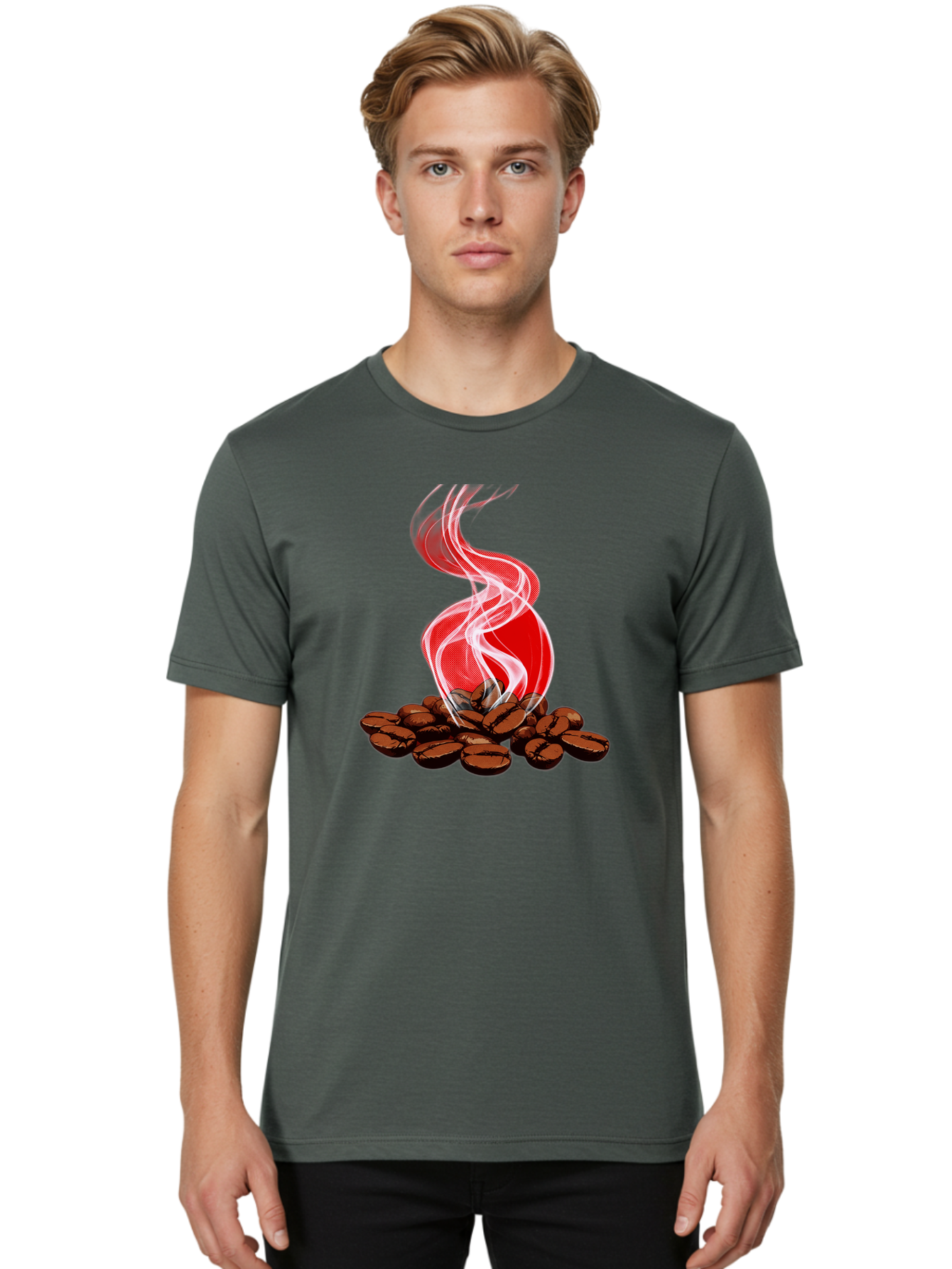 Coffee Men'S Graphic Tee, 100% Cotton, Comfortable Casual Summer Wear, Machine Washable, Coffee Beans, Roasted Coffee, Freshly Brewed Coffee, Steam Rising, Morning Coffee, Coffee Culture, Energy Boost, Morning Pick-Me-Up Baa381