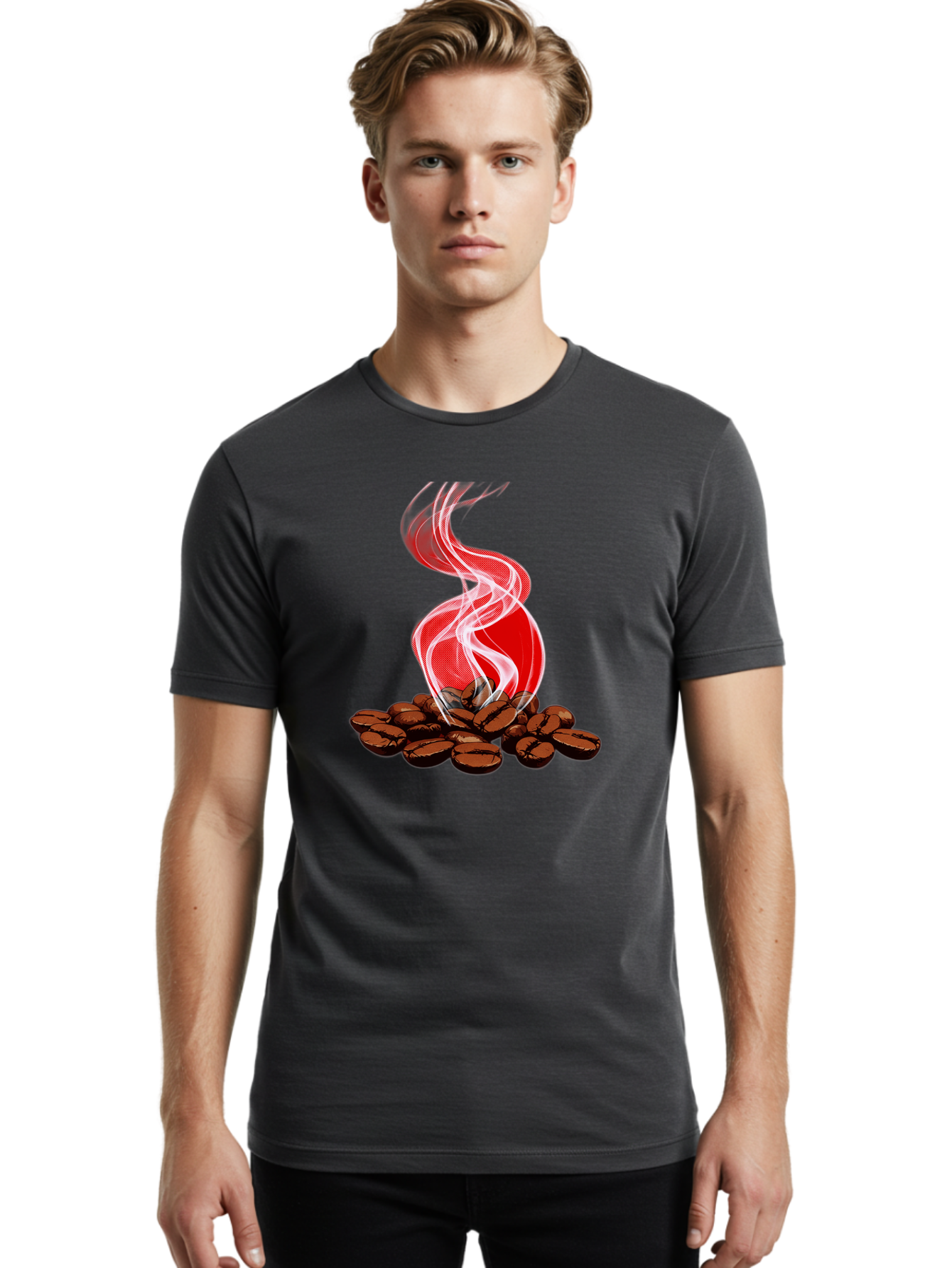 Coffee Men'S Graphic Tee, 100% Cotton, Comfortable Casual Summer Wear, Machine Washable, Coffee Beans, Roasted Coffee, Freshly Brewed Coffee, Steam Rising, Morning Coffee, Coffee Culture, Energy Boost, Morning Pick-Me-Up Baa381