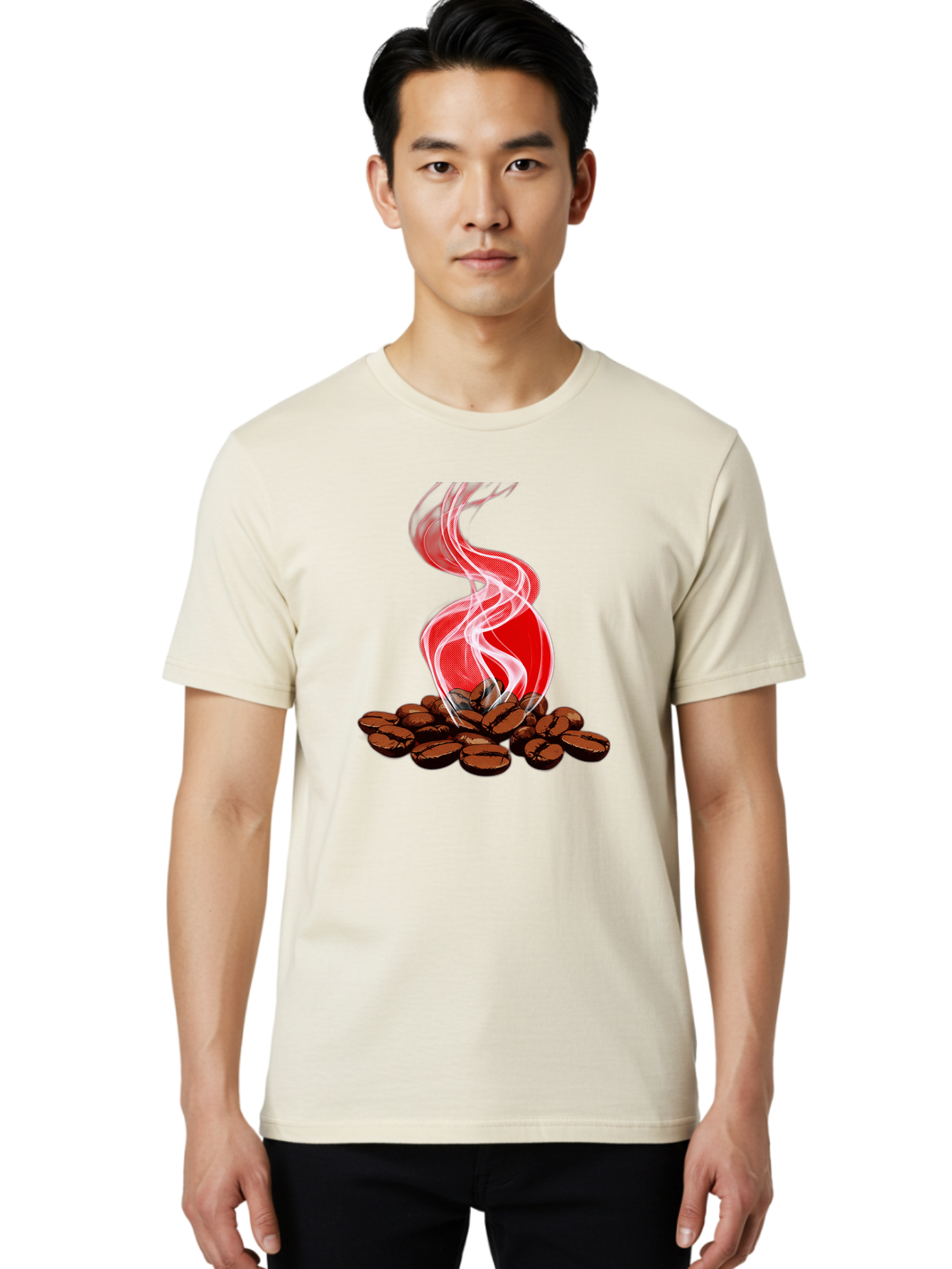 Coffee Men'S Graphic Tee, 100% Cotton, Comfortable Casual Summer Wear, Machine Washable, Coffee Beans, Roasted Coffee, Freshly Brewed Coffee, Steam Rising, Morning Coffee, Coffee Culture, Energy Boost, Morning Pick-Me-Up Baa381