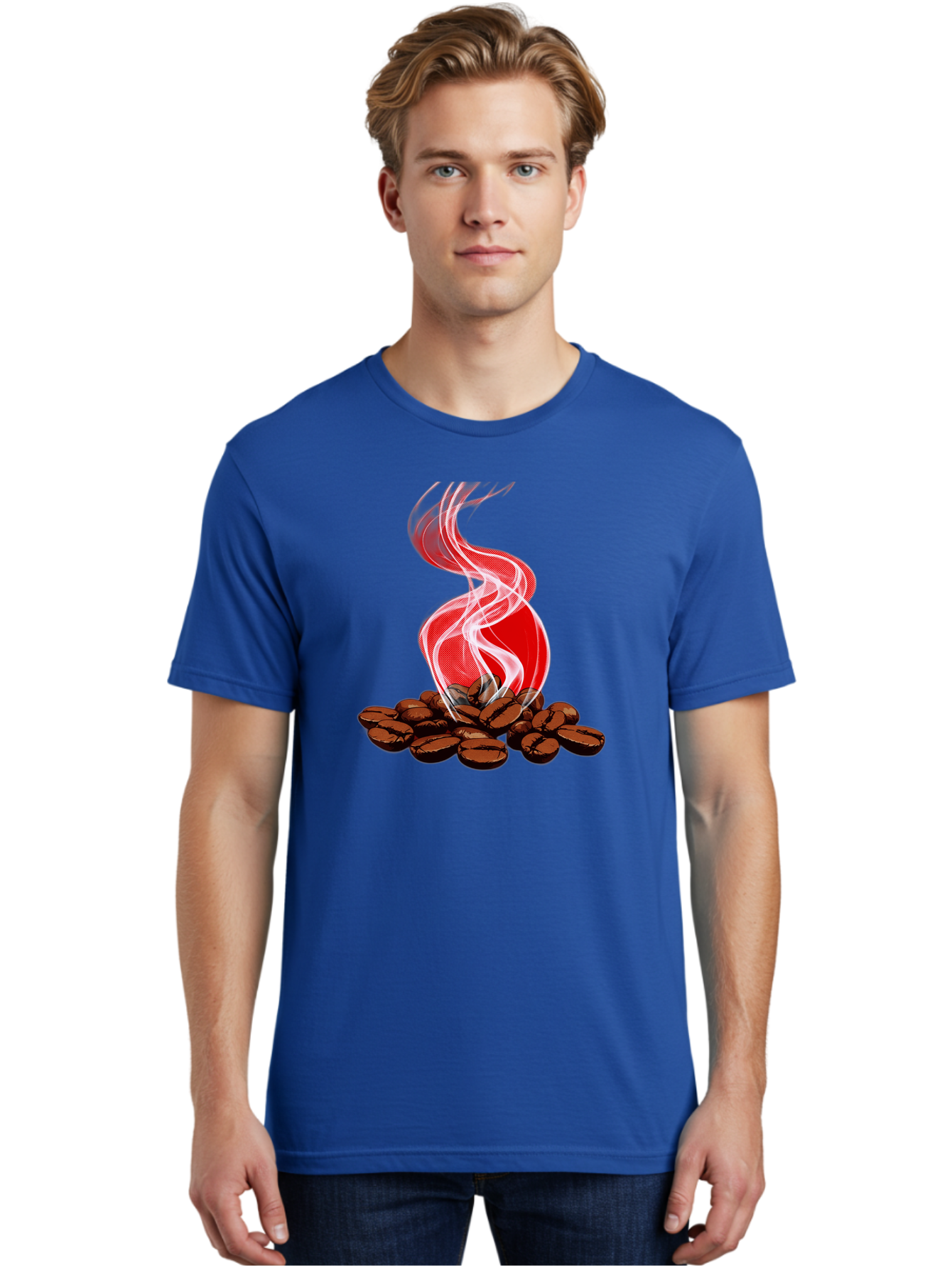 Coffee Men'S Graphic Tee, 100% Cotton, Comfortable Casual Summer Wear, Machine Washable, Coffee Beans, Roasted Coffee, Freshly Brewed Coffee, Steam Rising, Morning Coffee, Coffee Culture, Energy Boost, Morning Pick-Me-Up Baa381