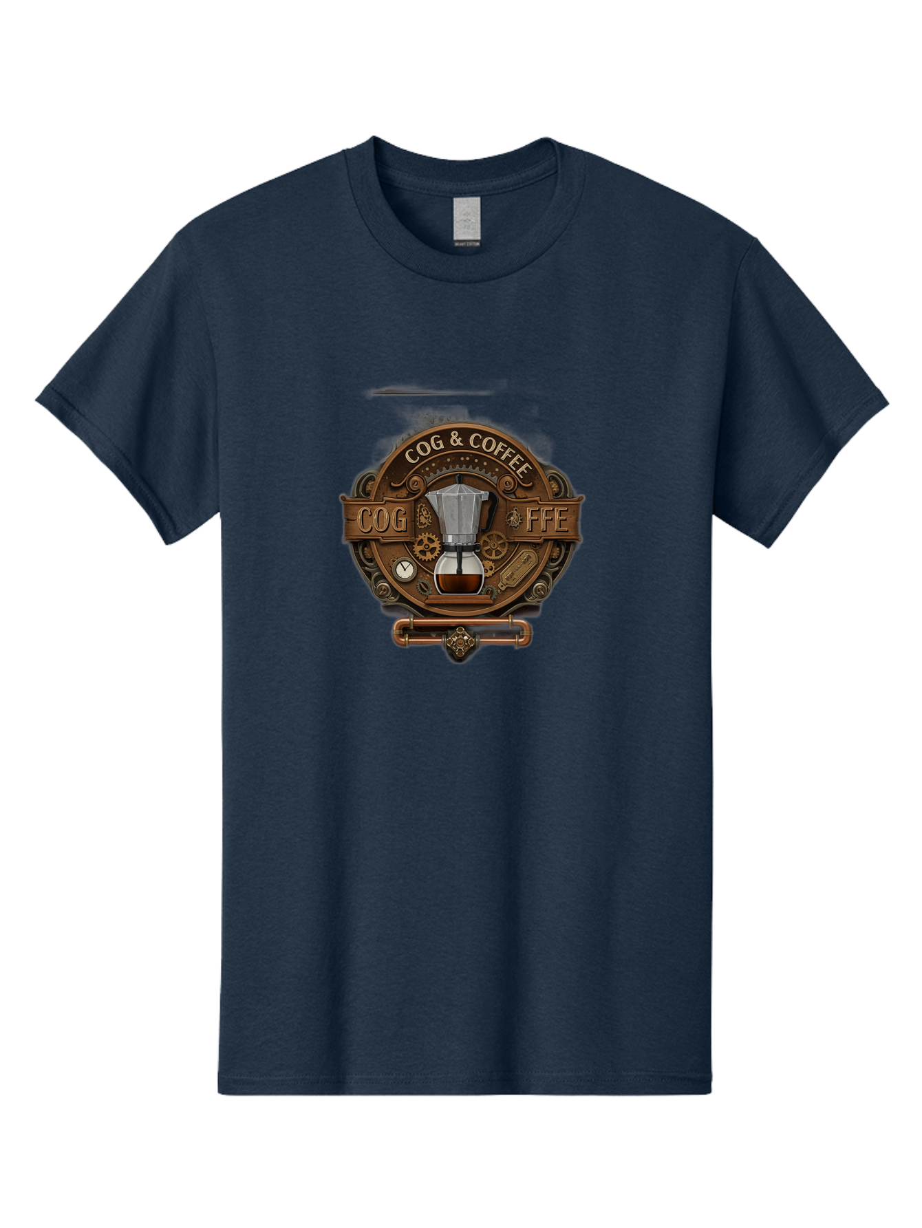 Cog-Coffee Men'S Graphic Tee, 100% Cotton, Comfortable Casual Summer Wear, Machine Washable, Steampunk Coffee Maker, Coffee Culture, Industrial Chic, Gears And Cogs, Vintage Coffee, Coffee Art, Metalwork, Steampunk Design, Cog & Coffee Logo Baa383