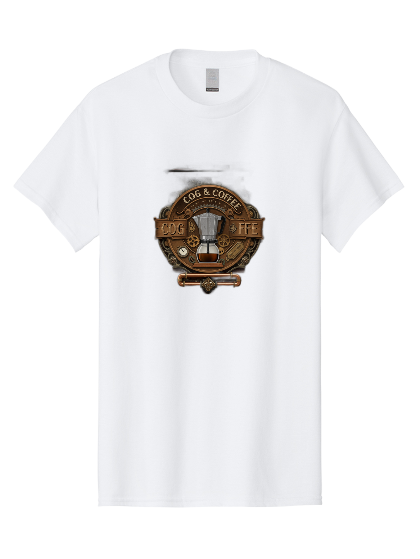 Cog-Coffee Men'S Graphic Tee, 100% Cotton, Comfortable Casual Summer Wear, Machine Washable, Steampunk Coffee Maker, Coffee Culture, Industrial Chic, Gears And Cogs, Vintage Coffee, Coffee Art, Metalwork, Steampunk Design, Cog & Coffee Logo Baa383