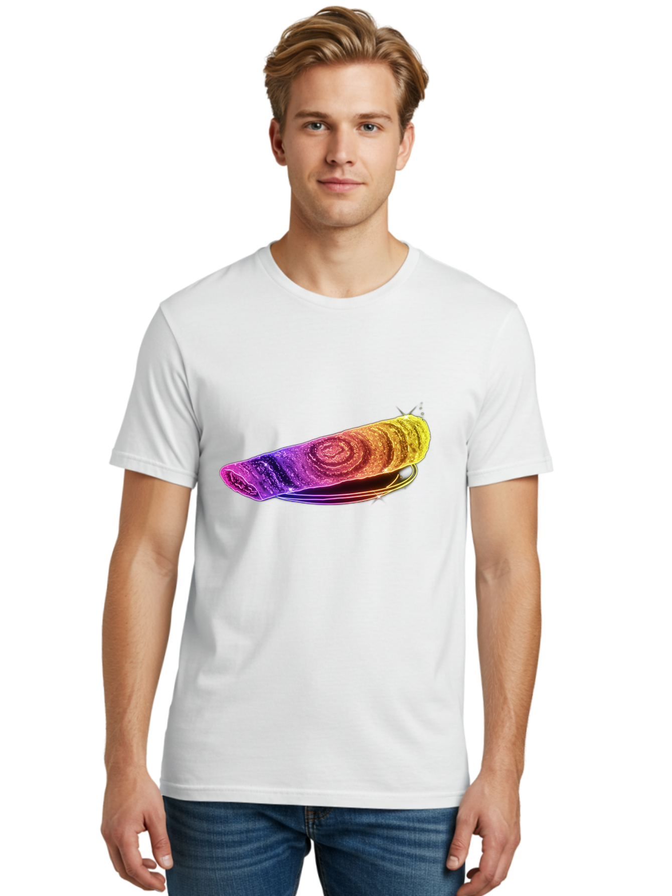 Colorful-Dosa Men'S Graphic Tee, 100% Cotton, Comfortable Casual Summer Wear, Machine Washable, Microscopic Animal, Tiny Creature, Eight Legs, Water Bear, Colorful, Vibrant, Scientific Illustration, Detailed Structure, Unique Texture Baa387