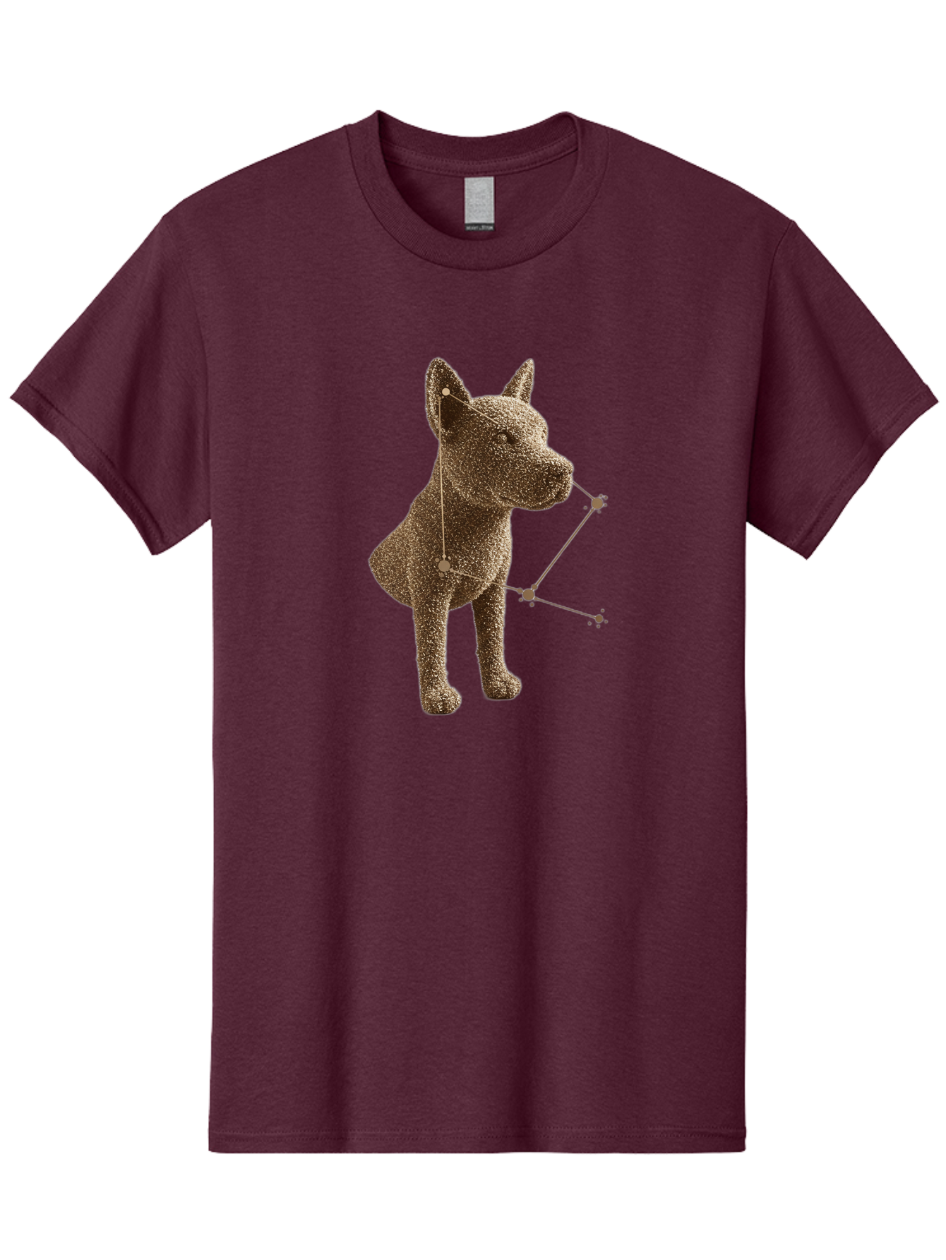 Constellation-Dog Men'S Graphic Tee, 100% Cotton, Comfortable Casual Summer Wear, Machine Washable, Stylized Dog Illustration, Constellation Pattern, Geometric Design, Modern Art, Dog Silhouette, Celestial Theme, Abstract Dog Art, Baa396