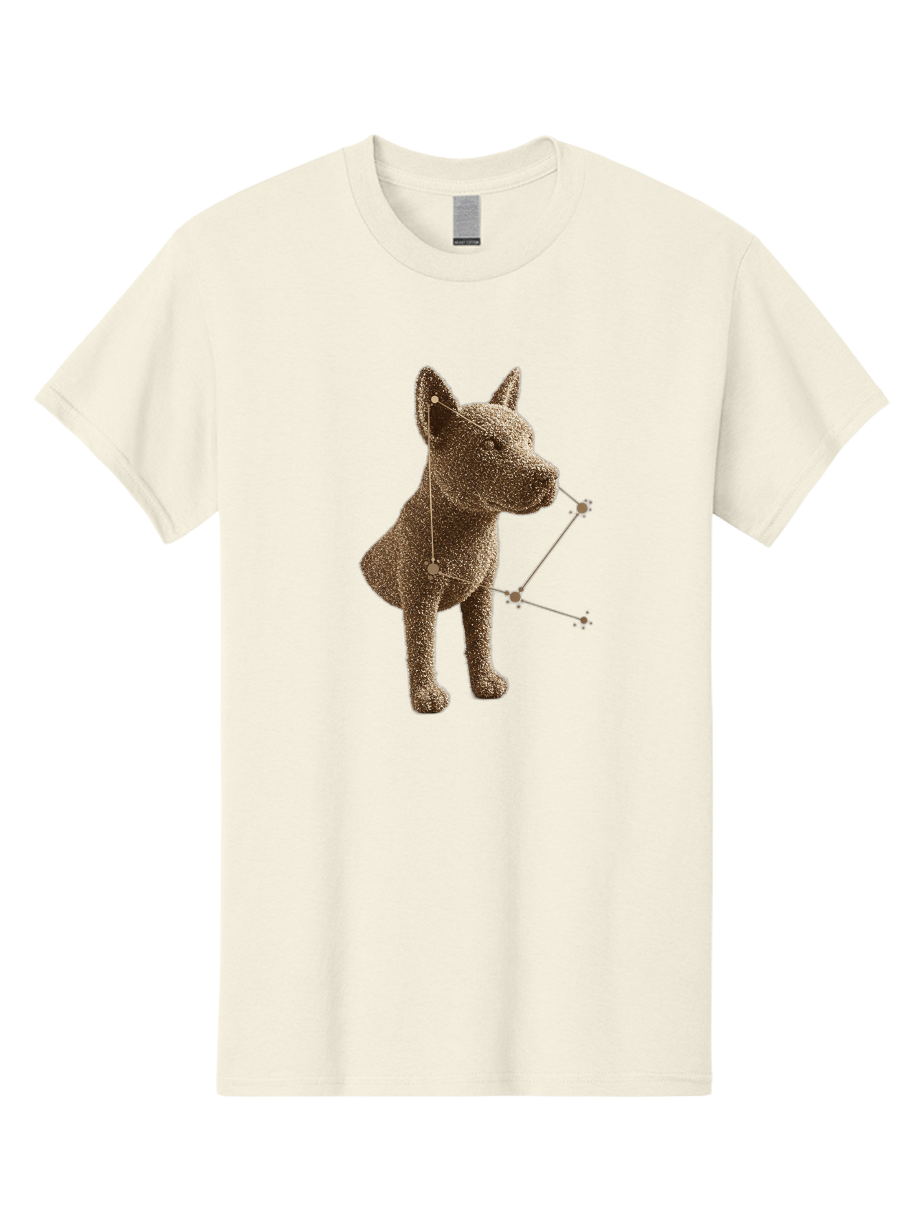 Constellation-Dog Men'S Graphic Tee, 100% Cotton, Comfortable Casual Summer Wear, Machine Washable, Stylized Dog Illustration, Constellation Pattern, Geometric Design, Modern Art, Dog Silhouette, Celestial Theme, Abstract Dog Art, Baa396