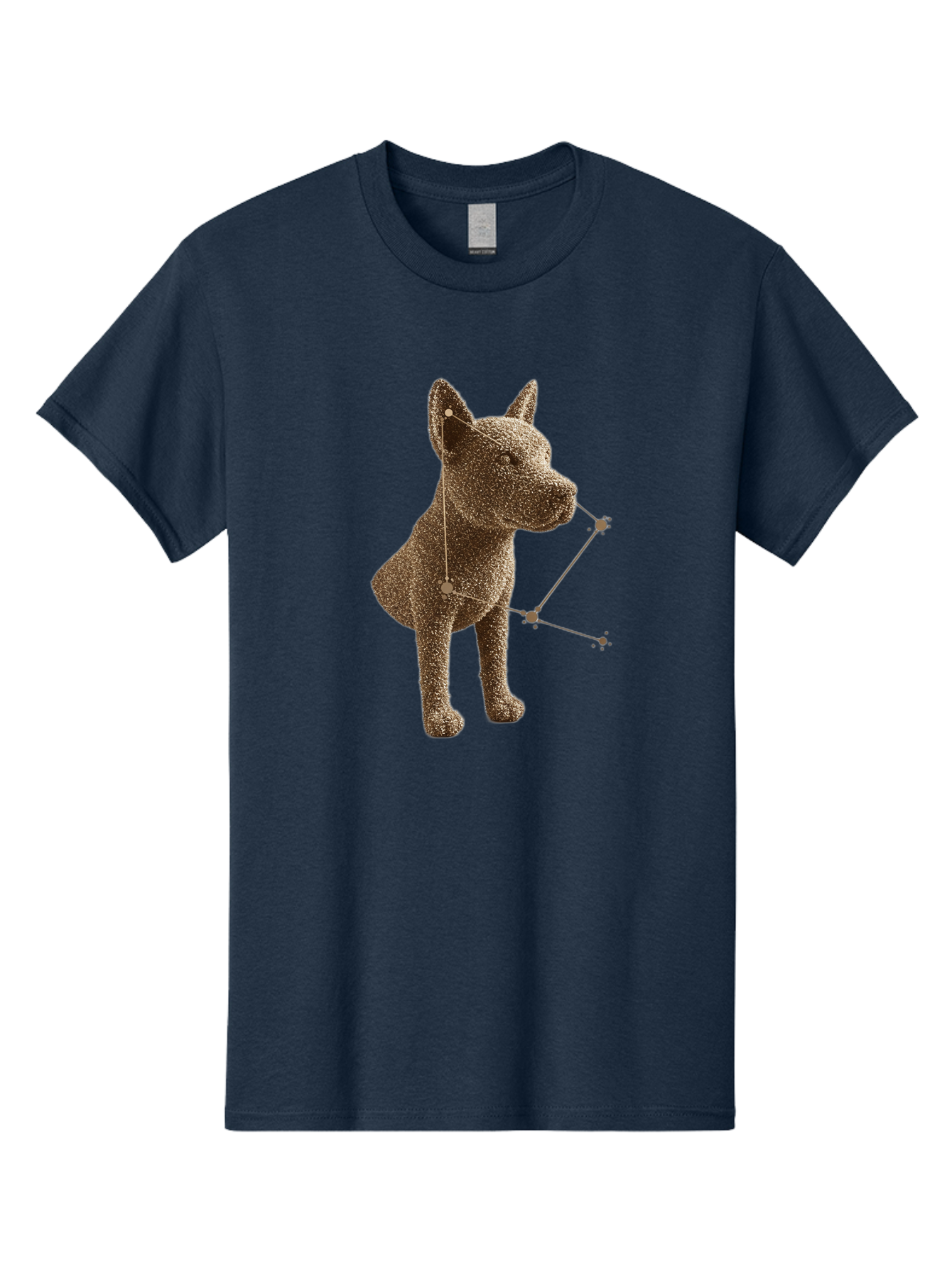 Constellation-Dog Men'S Graphic Tee, 100% Cotton, Comfortable Casual Summer Wear, Machine Washable, Stylized Dog Illustration, Constellation Pattern, Geometric Design, Modern Art, Dog Silhouette, Celestial Theme, Abstract Dog Art, Baa396
