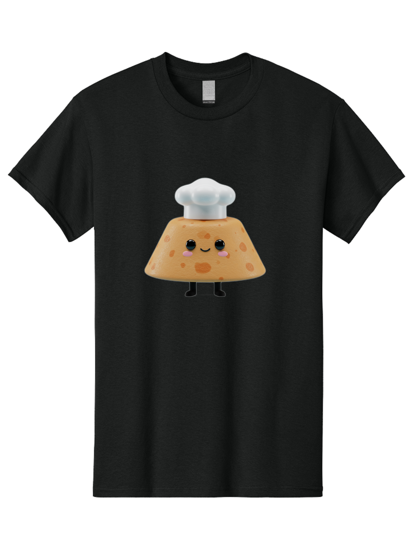 Cookie-Chef-Hat Men'S Graphic Tee, 100% Cotton, Comfortable Casual Summer Wear, Machine Washable, Smiling Cookie, Chef Hat, Cartoon Character, Kawaii Food, Funny Baked Goods, Adorable Dessert, Cute Pastry Baa397