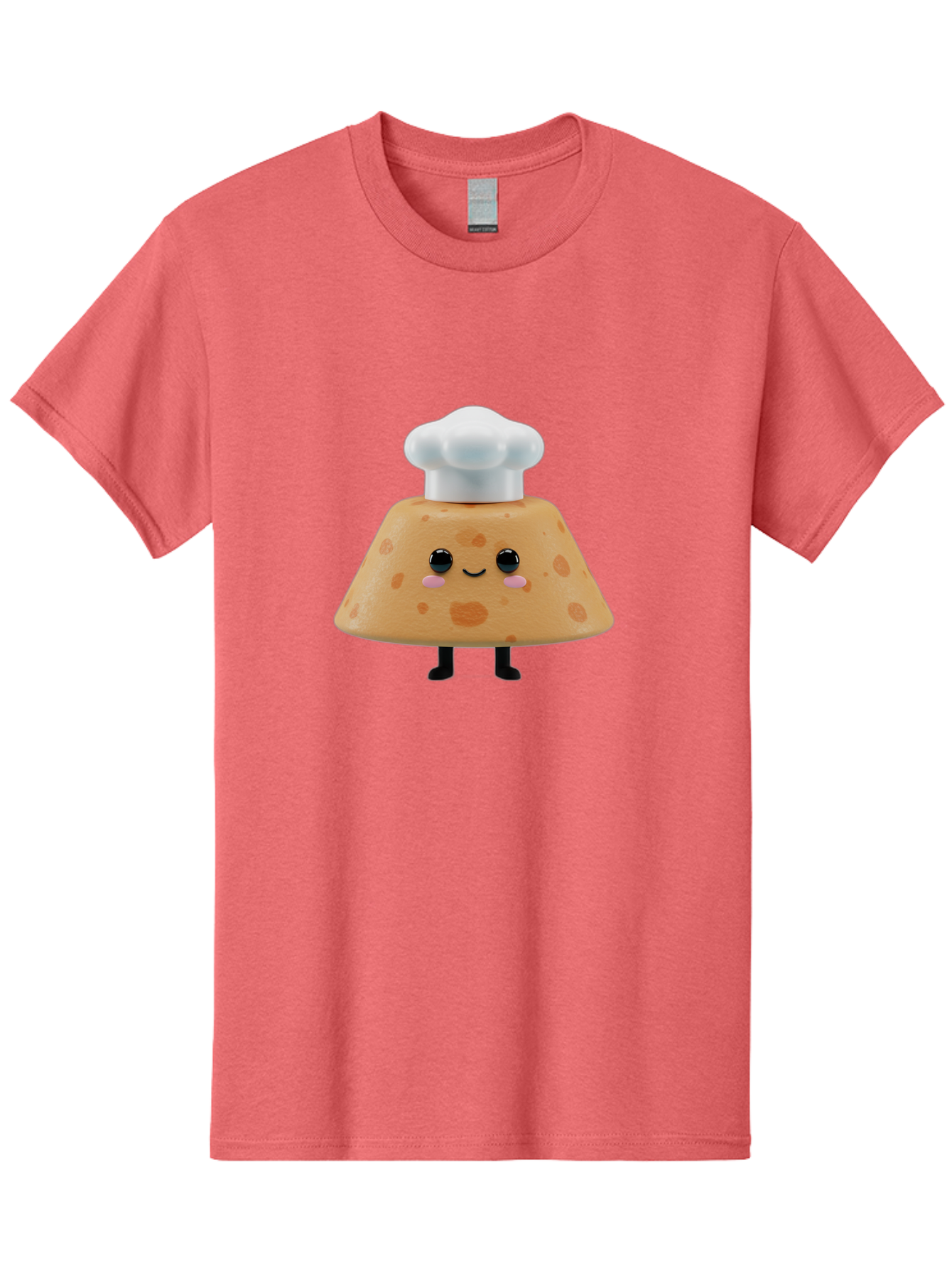 Cookie-Chef-Hat Men'S Graphic Tee, 100% Cotton, Comfortable Casual Summer Wear, Machine Washable, Smiling Cookie, Chef Hat, Cartoon Character, Kawaii Food, Funny Baked Goods, Adorable Dessert, Cute Pastry Baa397